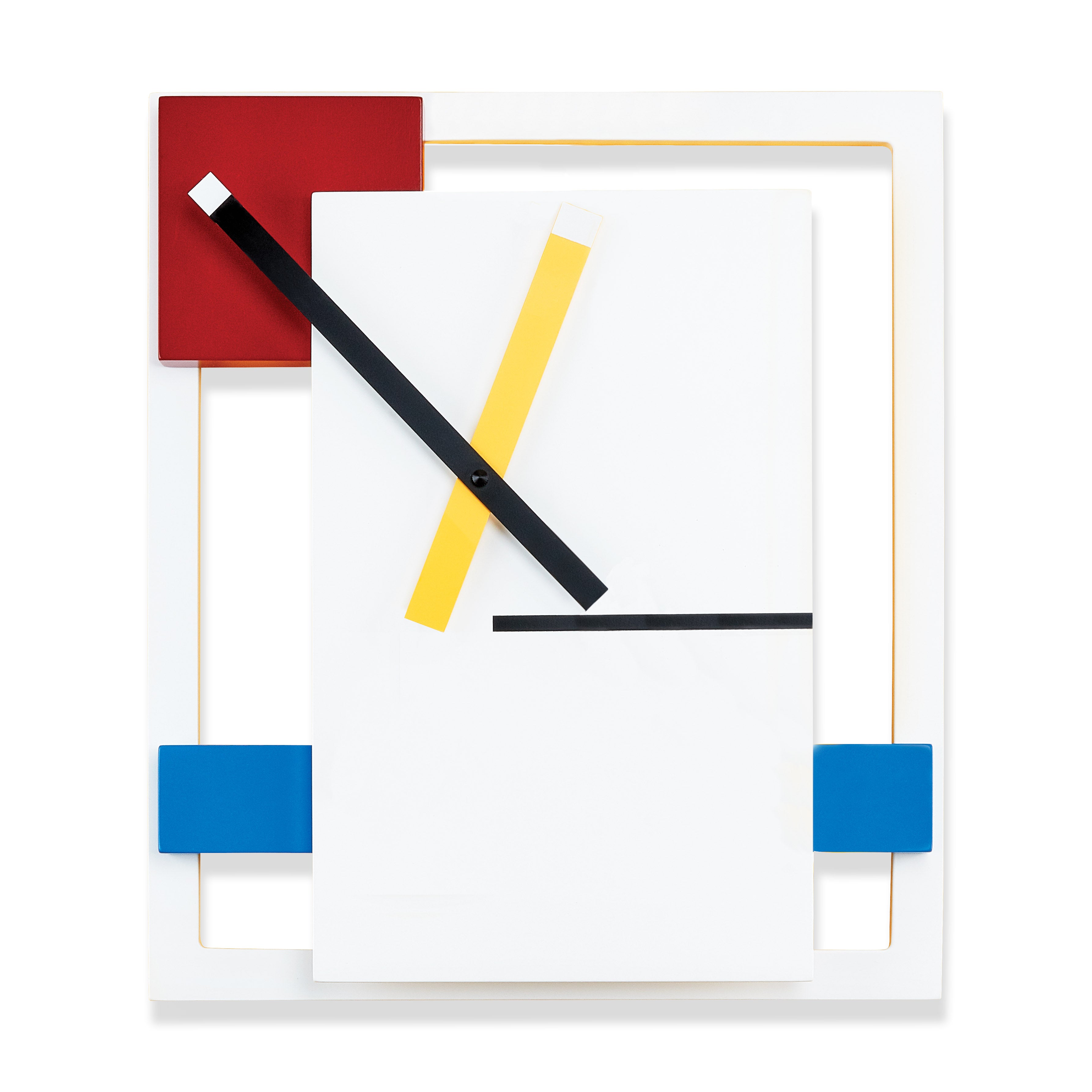 De Stijl Modern Abstract Wall Clock - Primary Colors Geometric Design