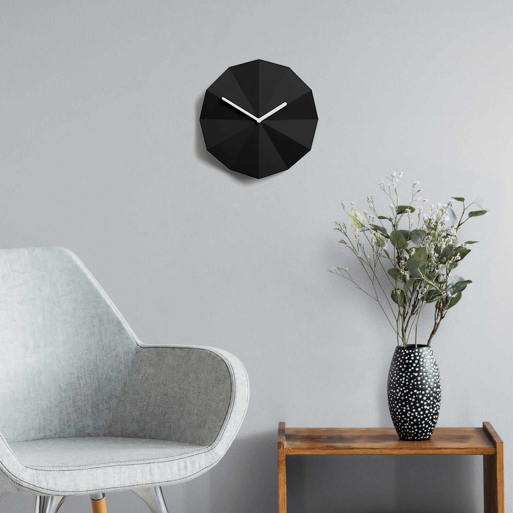 Delta Wall Clock by MoMA - Oak & Black Silent Sundial Design