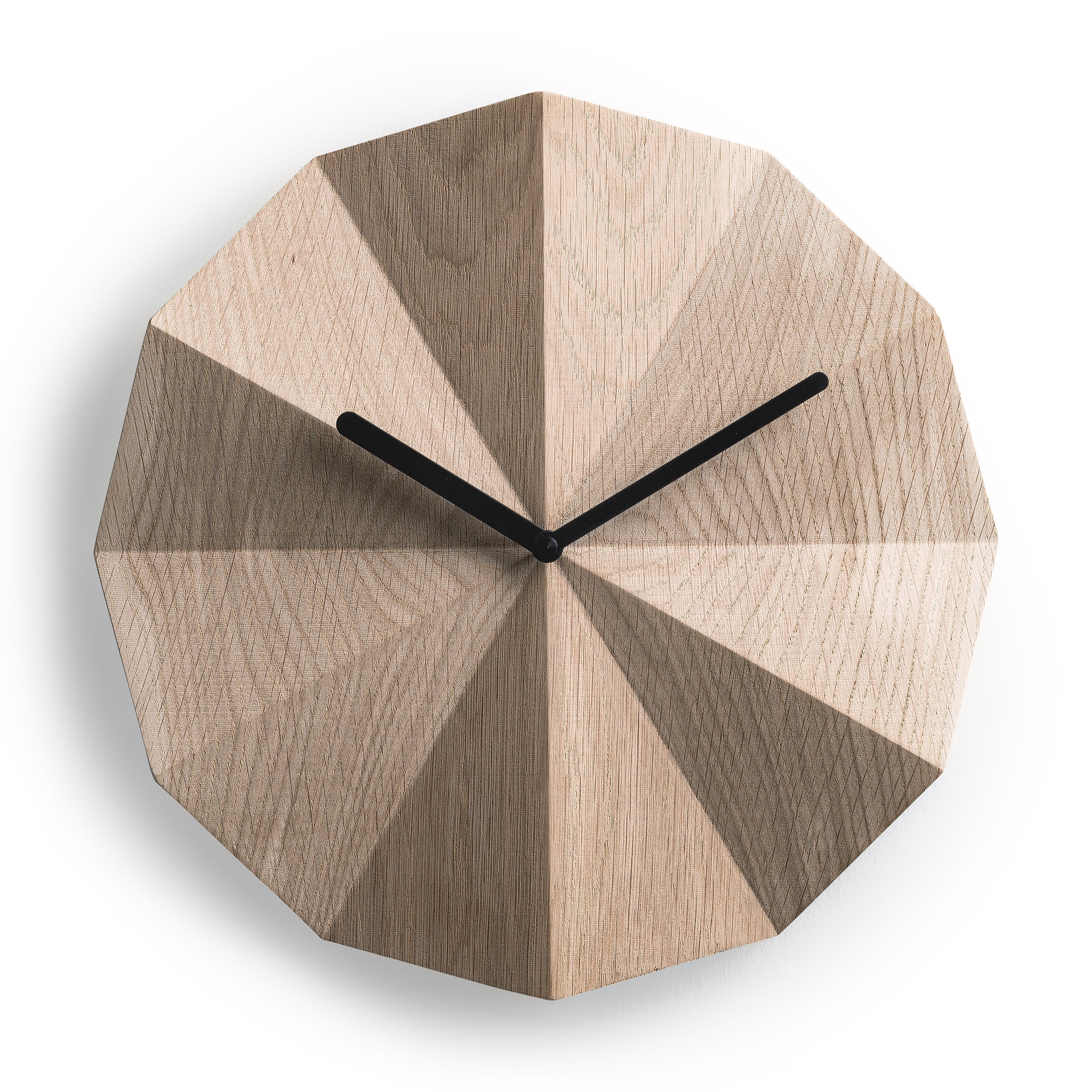 Delta Wall Clock by MoMA - Oak & Black Silent Sundial Design