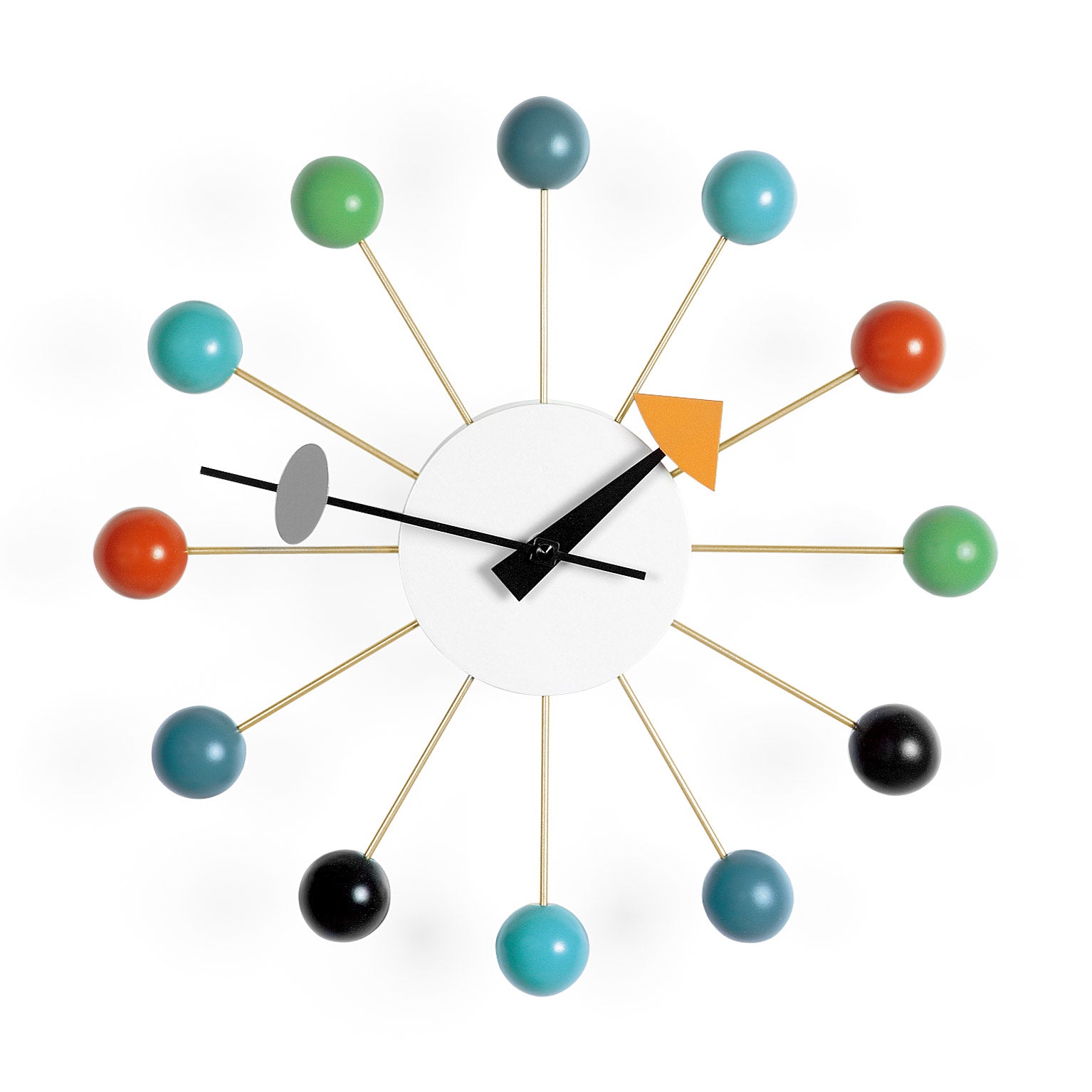 Vitra Nelson Multicolor Ball Wall Clock - Wood & Metal, Quartz Movement