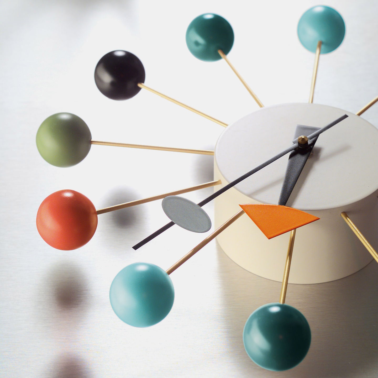 Vitra Nelson Multicolor Ball Wall Clock - Wood & Metal, Quartz Movement