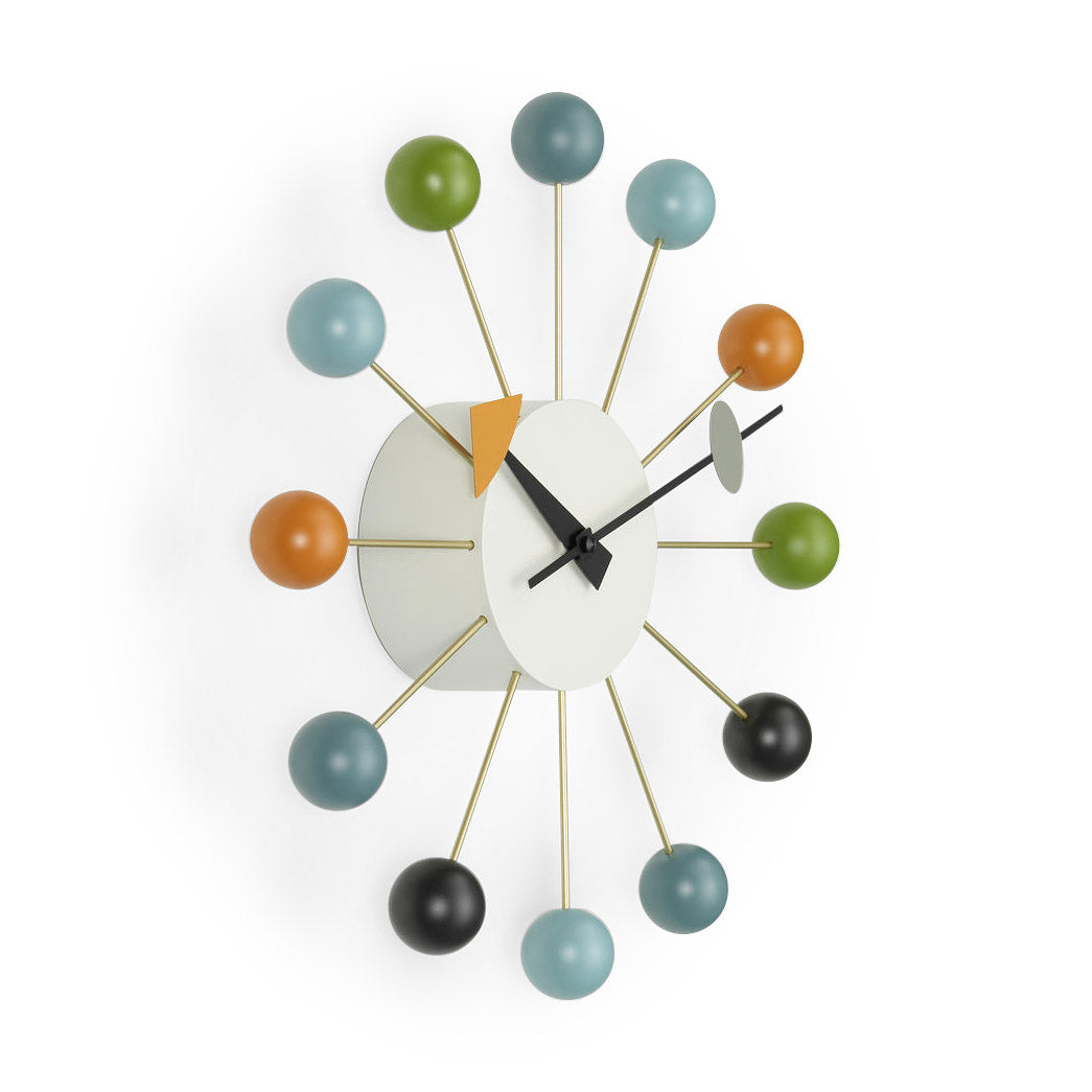 Vitra Nelson Multicolor Ball Wall Clock - Wood & Metal, Quartz Movement