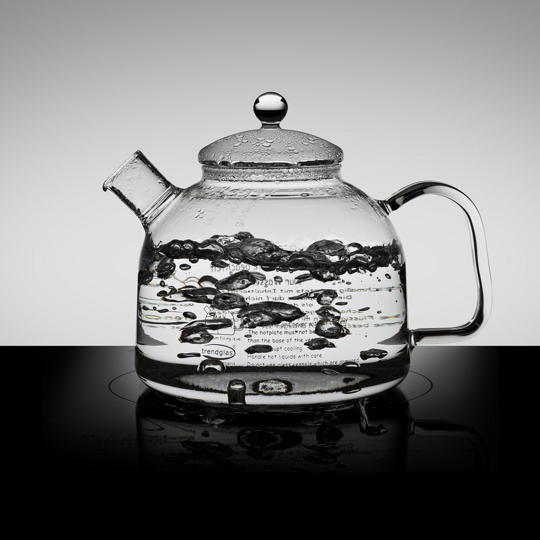 Borosilicate Glass Water Kettle - 60oz, Stovetop & Microwave Safe