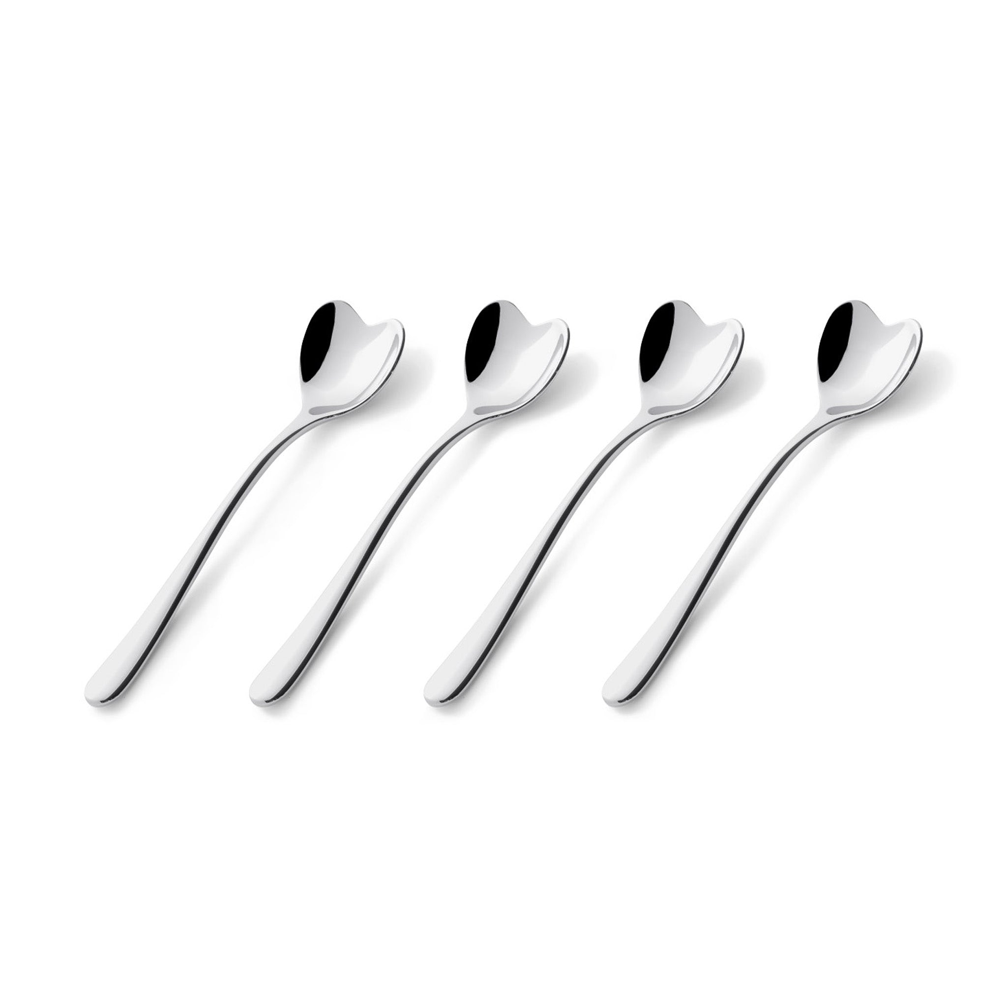 Alessi Heart-Shaped Ice Cream Spoons - Set of 4 Stainless Steel
