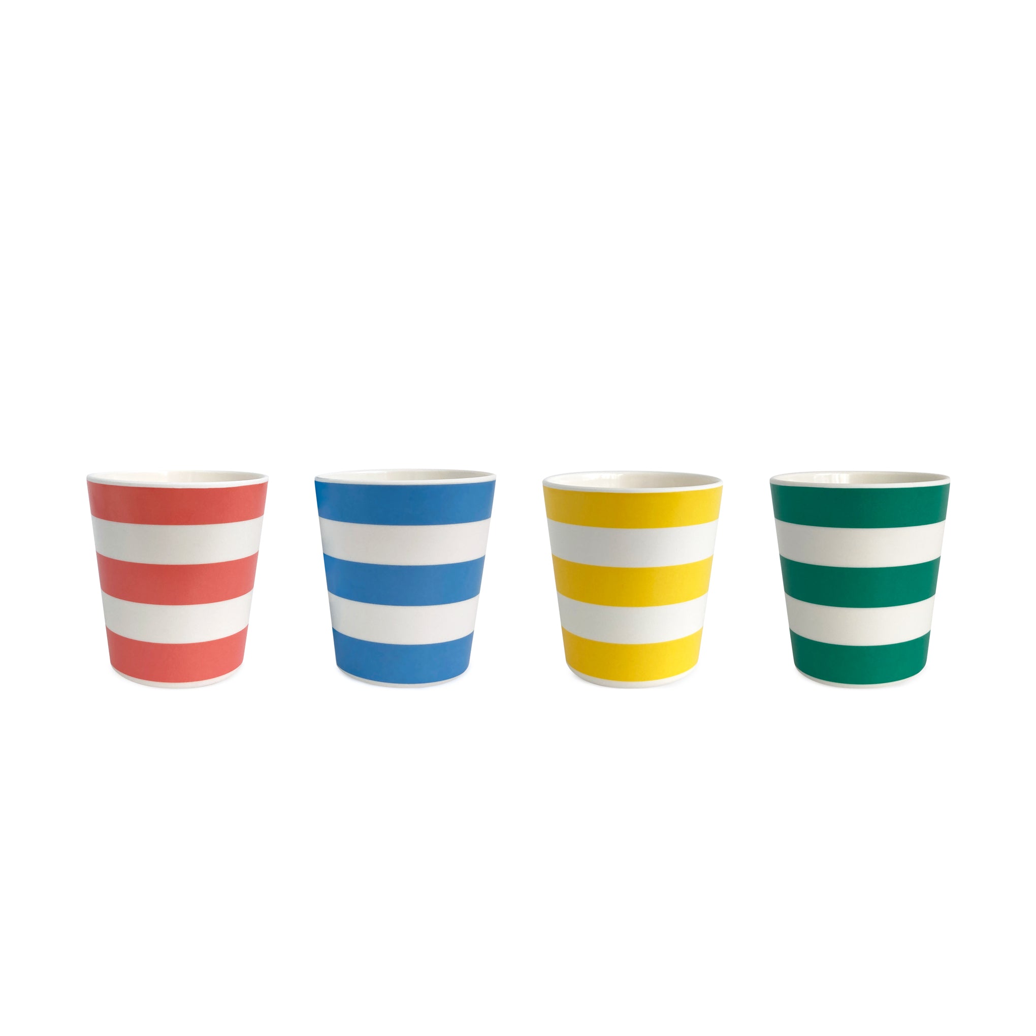 Bamboo Striped Melamine Tumbler Set - Eco-Friendly Dinnerware - 4-Piece