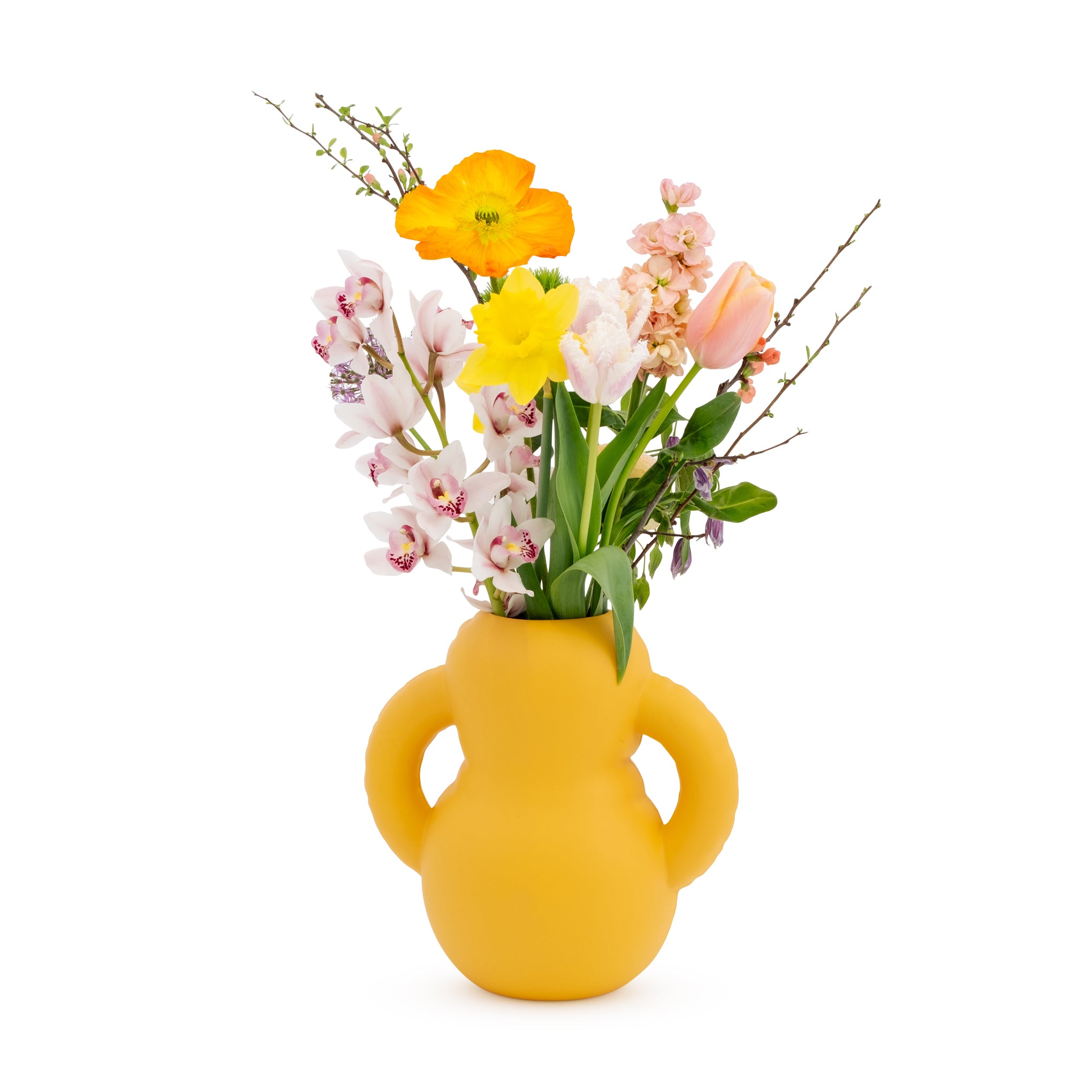 Handmade Yellow Oscar Ceramic Vase – Trompe l'Œil Design