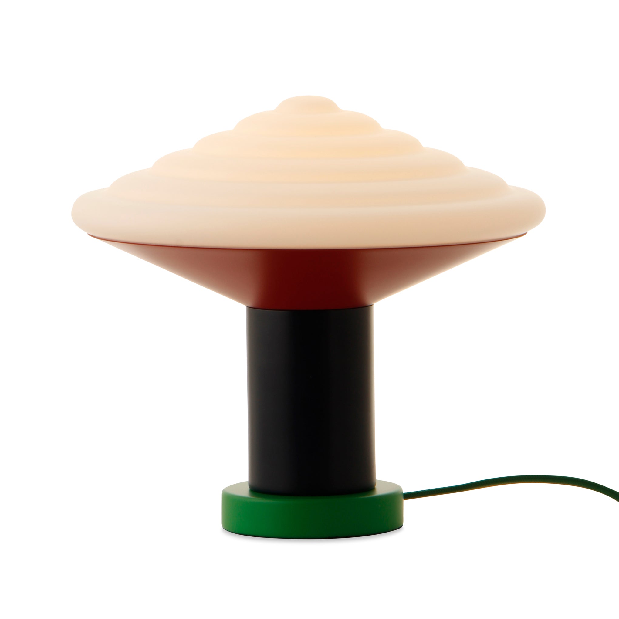 Whipped Cream Table Lamp - Modern Danish Design, Green Shade