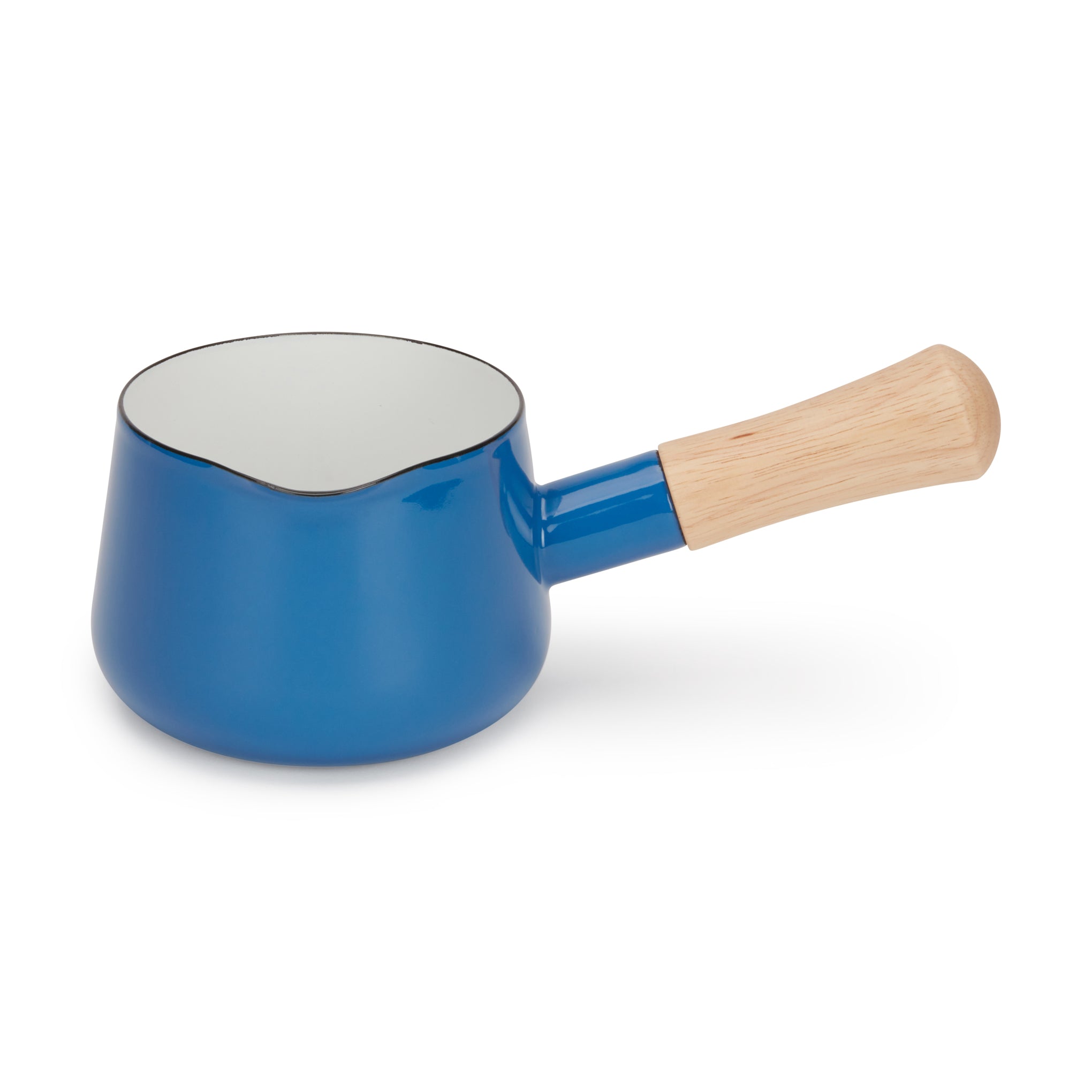 MoMA Blue Porcelain Enamel Milk Pan for Induction Stovetops