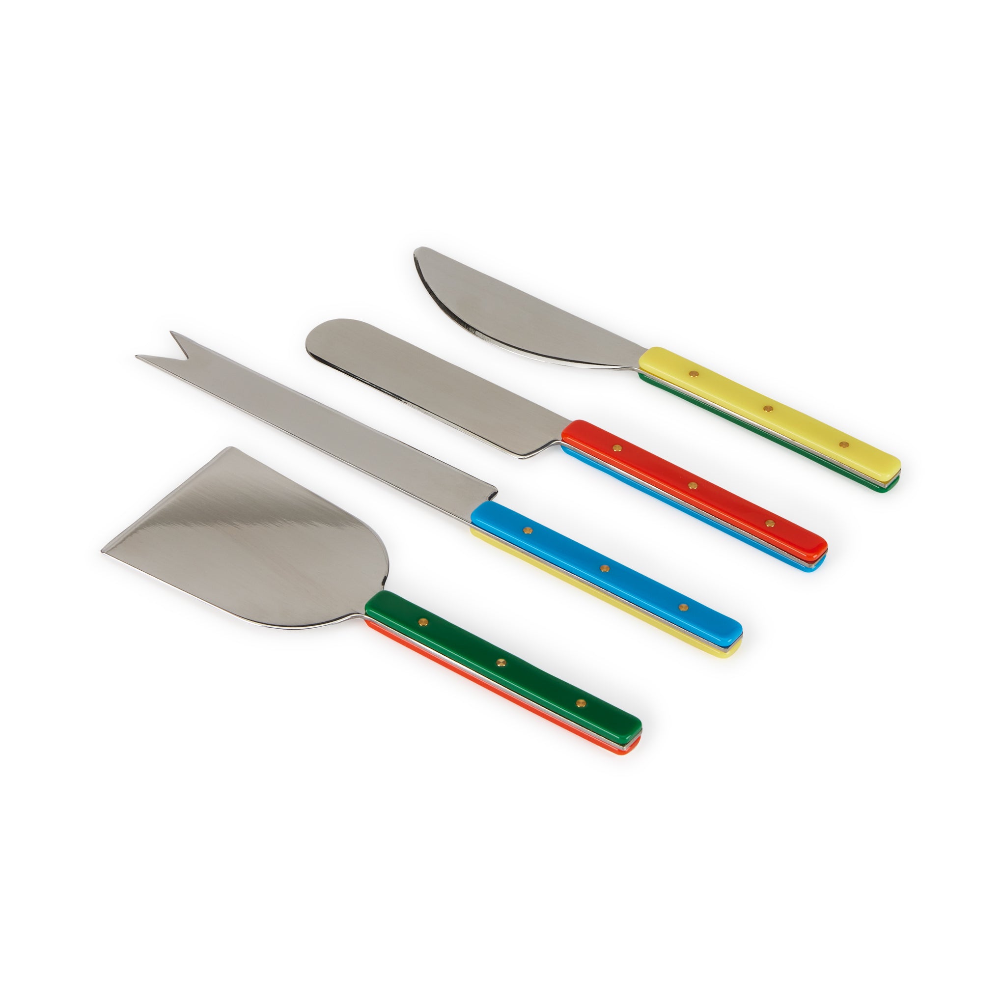 MoMA Color Block Cheese Knife Set - 4 Stainless Steel Knives