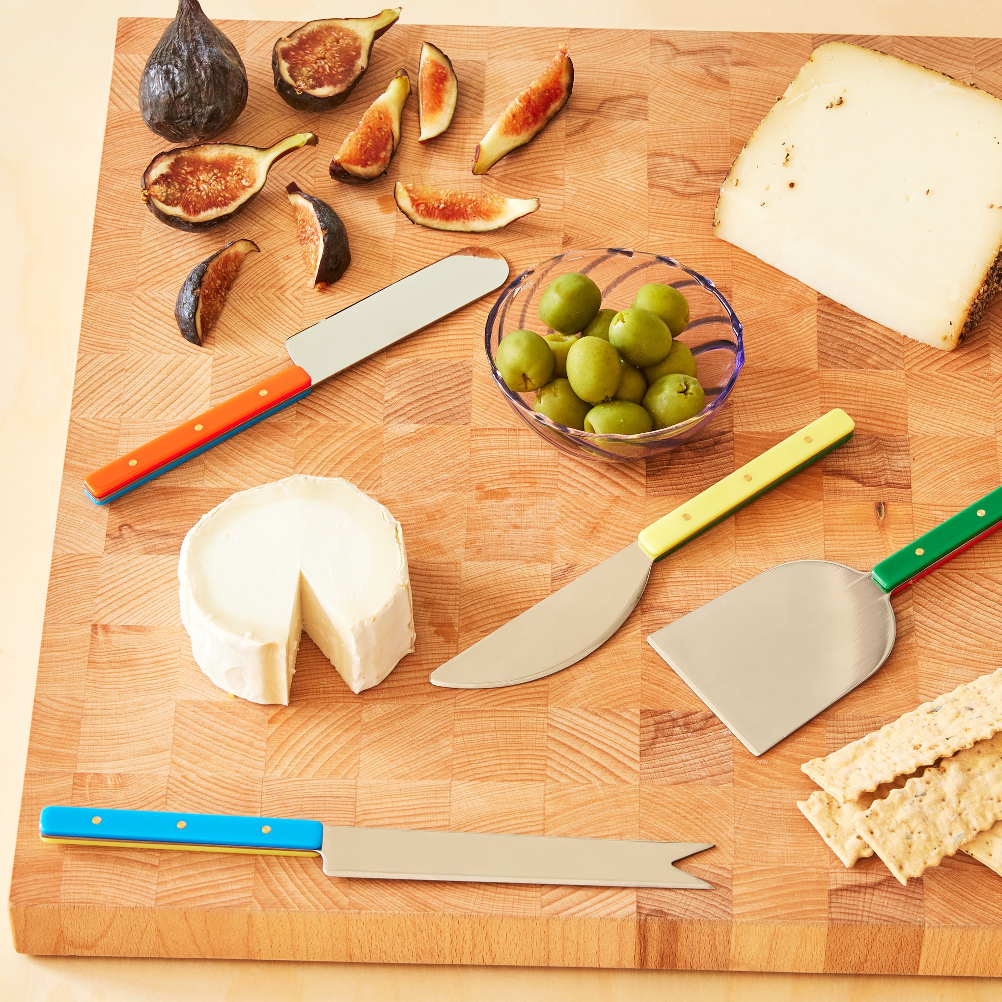 MoMA Color Block Cheese Knife Set - 4 Stainless Steel Knives
