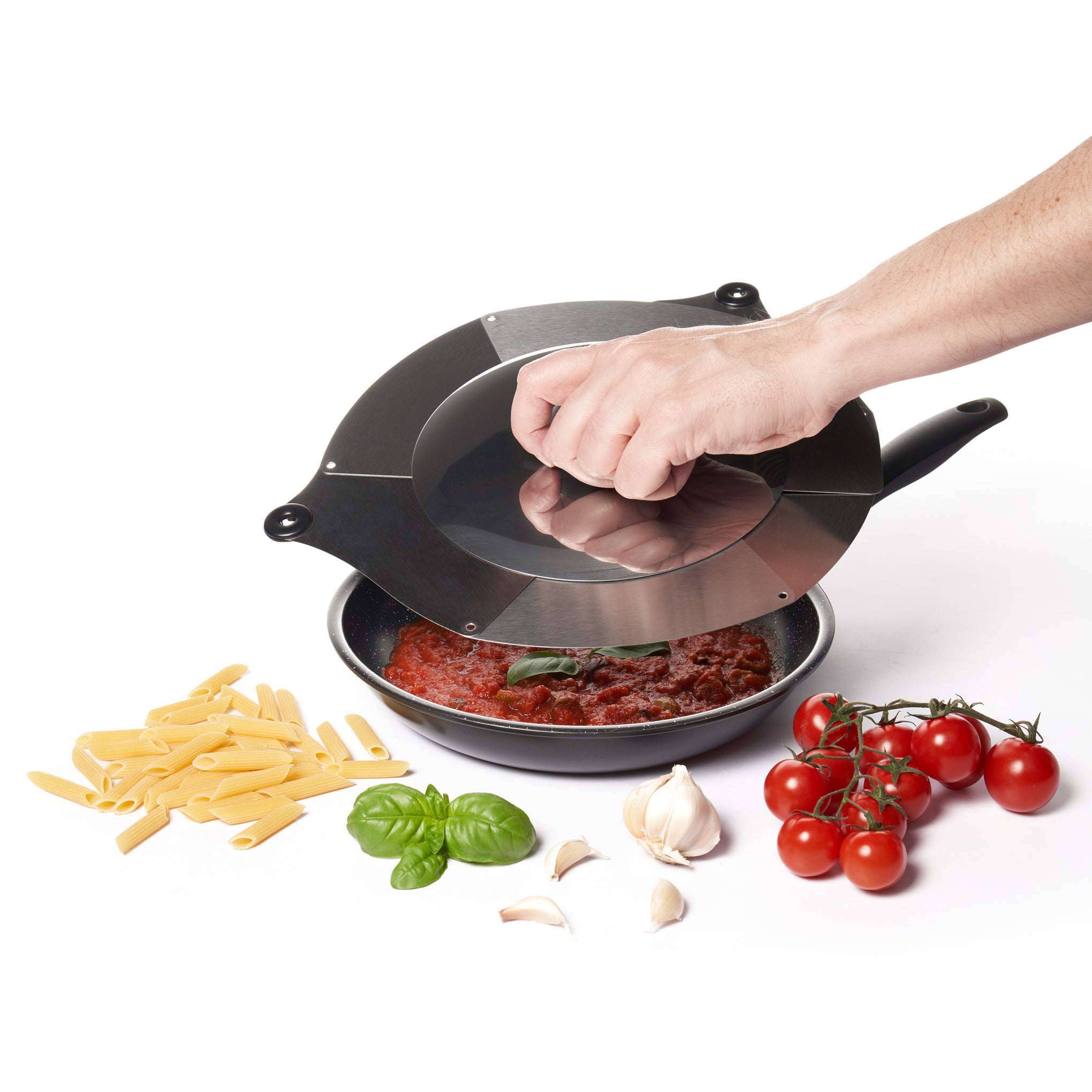MoMA Adjustable Stainless Steel Pot Lid – Expands 8.5 to 16” – Dishwasher Safe