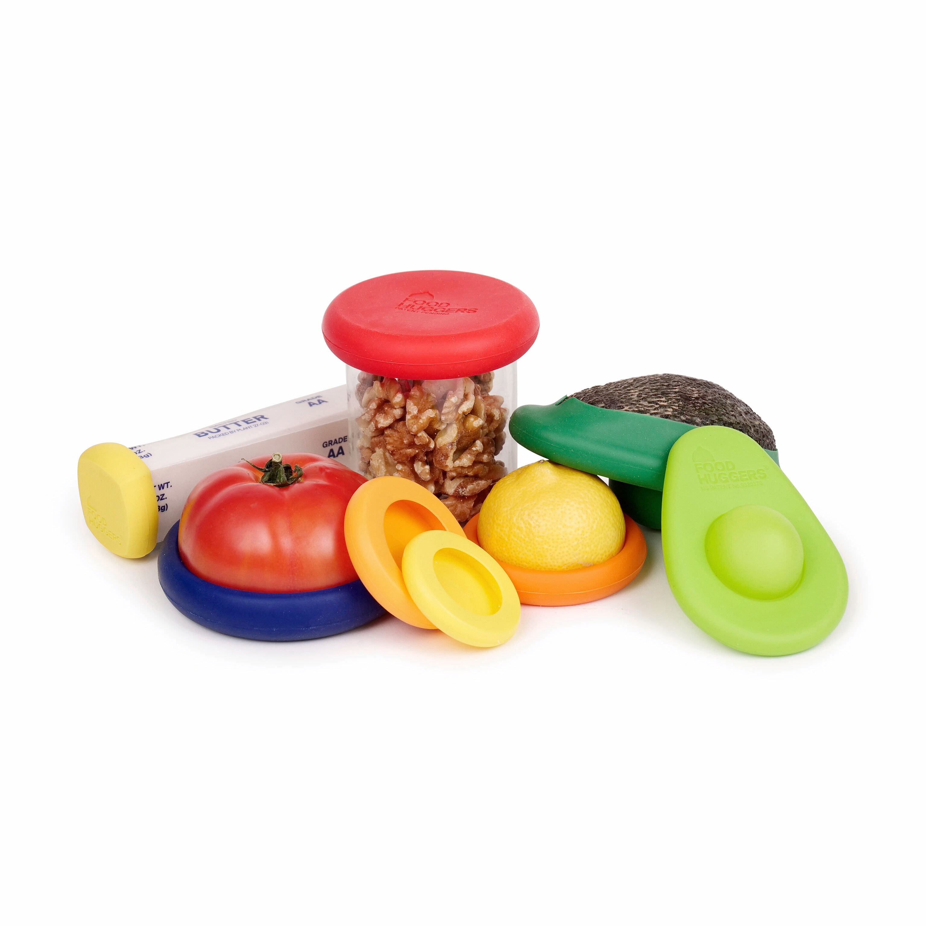Reusable Silicone Food Huggers Set of 8 - BPA-Free Kitchen Covers