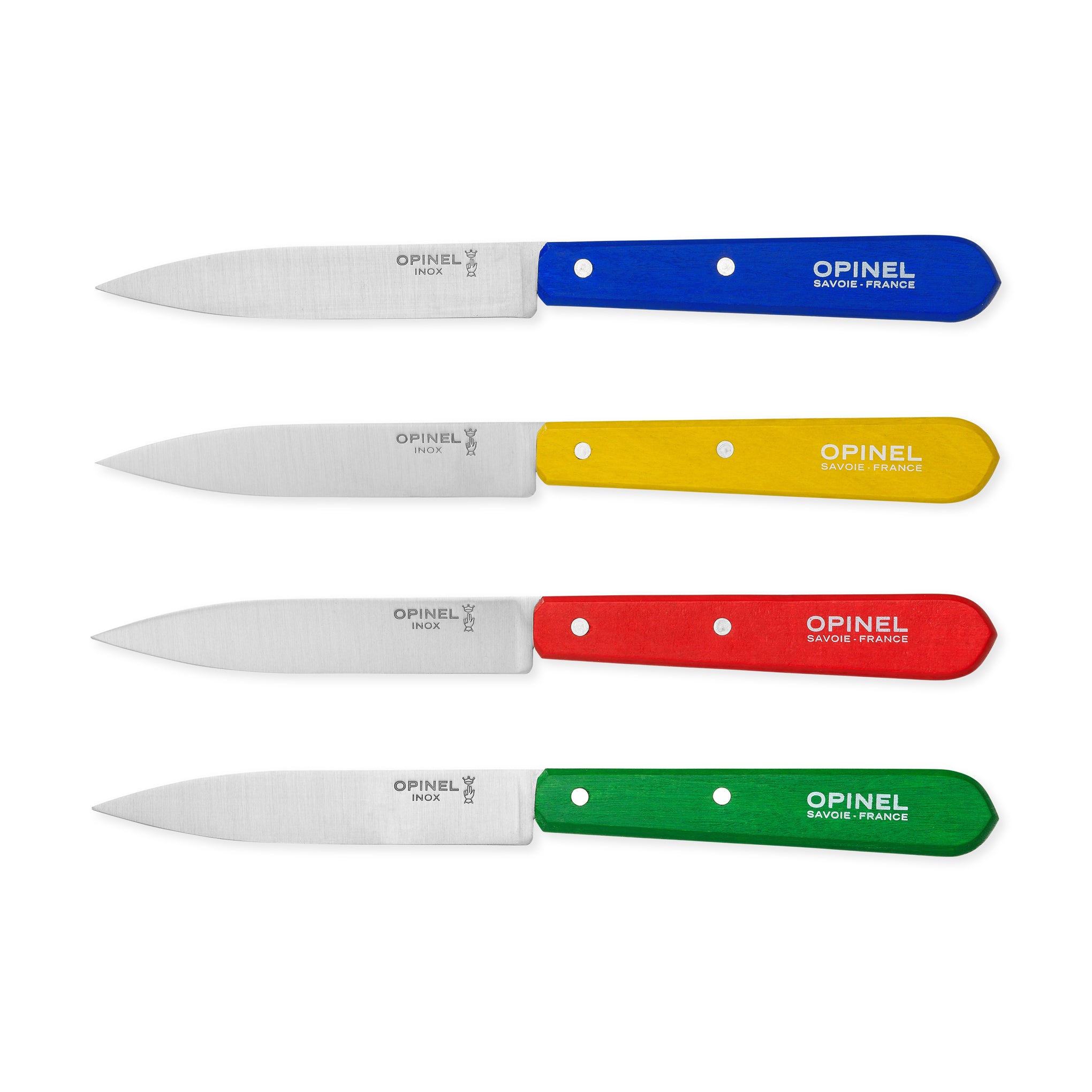 Opinel 4-Piece Paring Knife Set with Colorful Handles