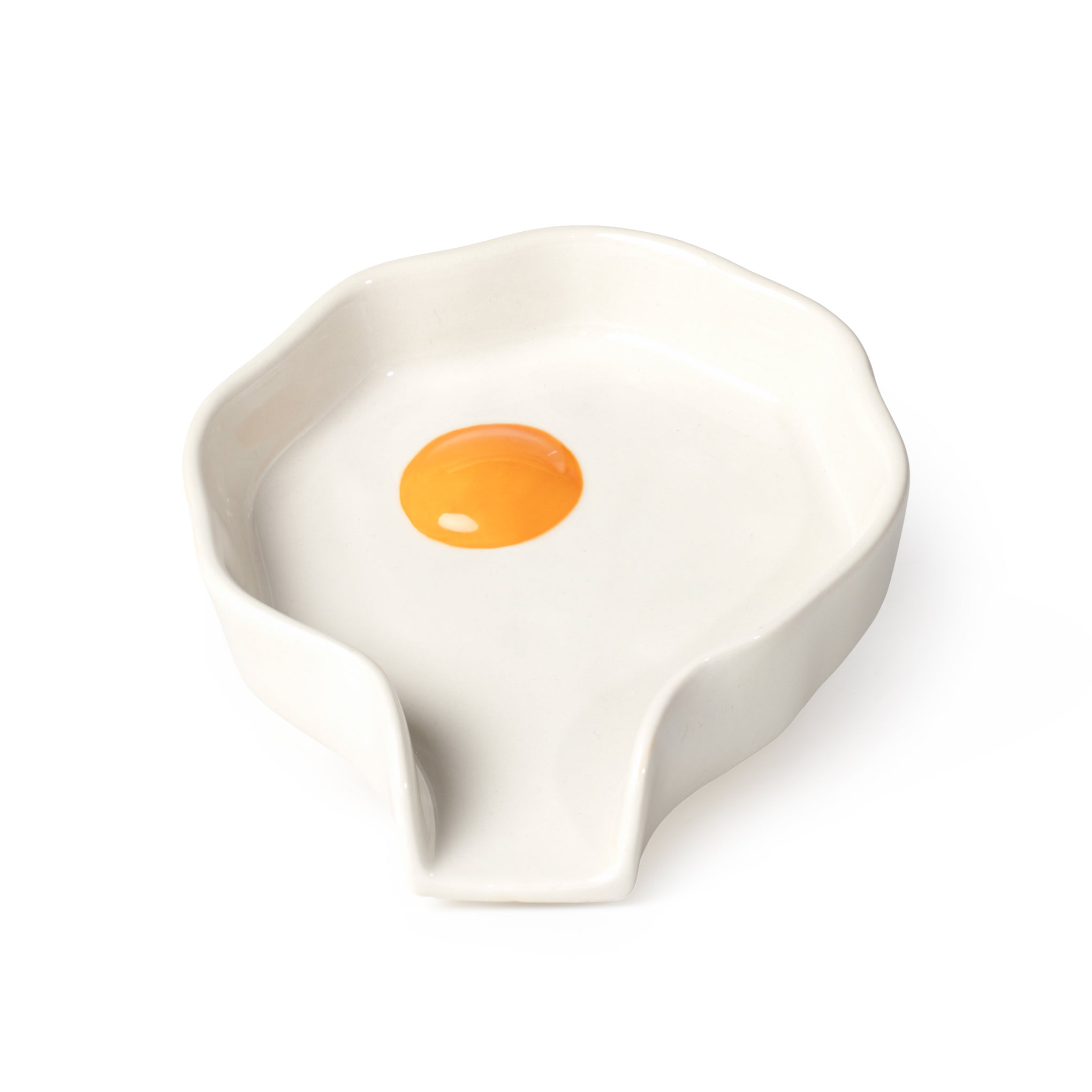 Sunny Side Up Egg Ceramic Spoon Rest for Kitchen Counter