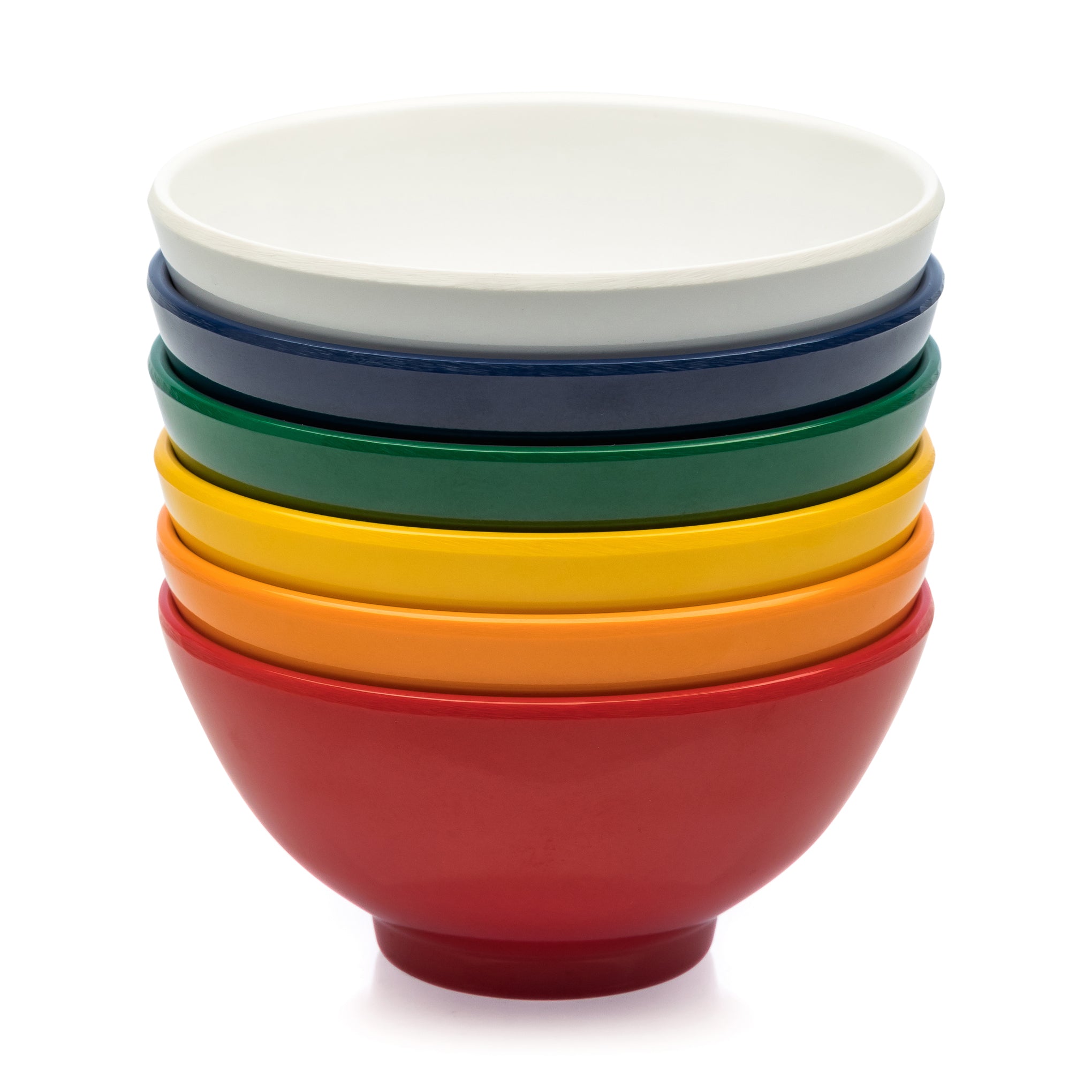Colorful Melamine Snack Bowls Set of 6 - Dishwasher Safe