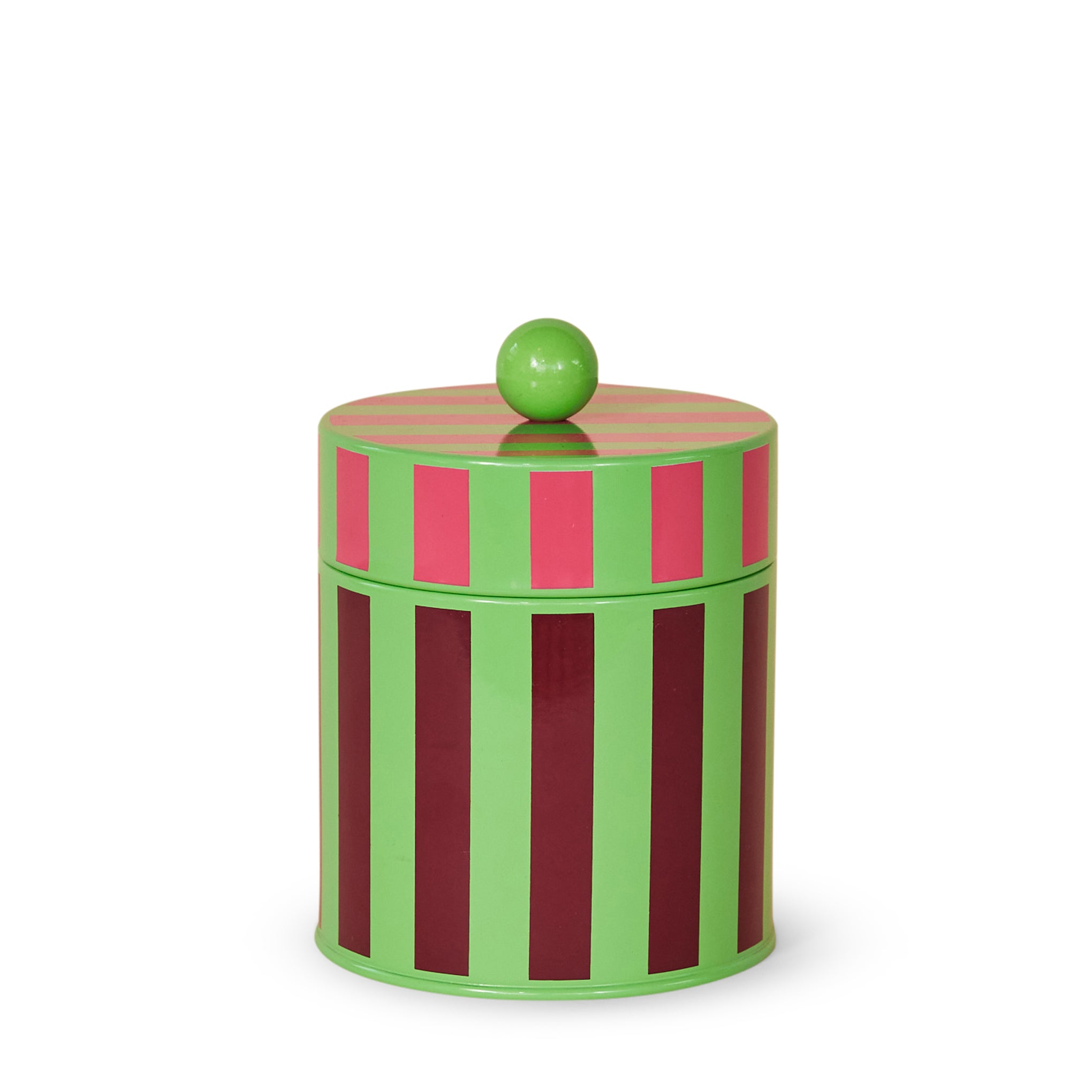 Dusen Dusen Green & Red Striped Metal Kitchen Canister