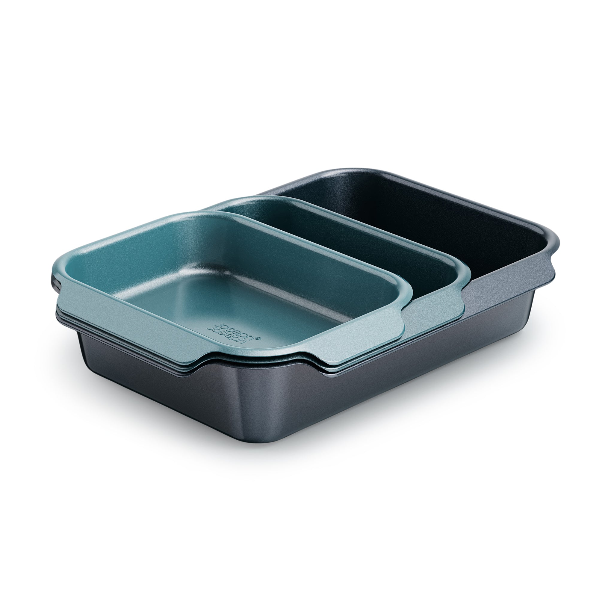 Non-Stick Nesting Baking Pans Set - 3 Carbon Steel Oven Trays