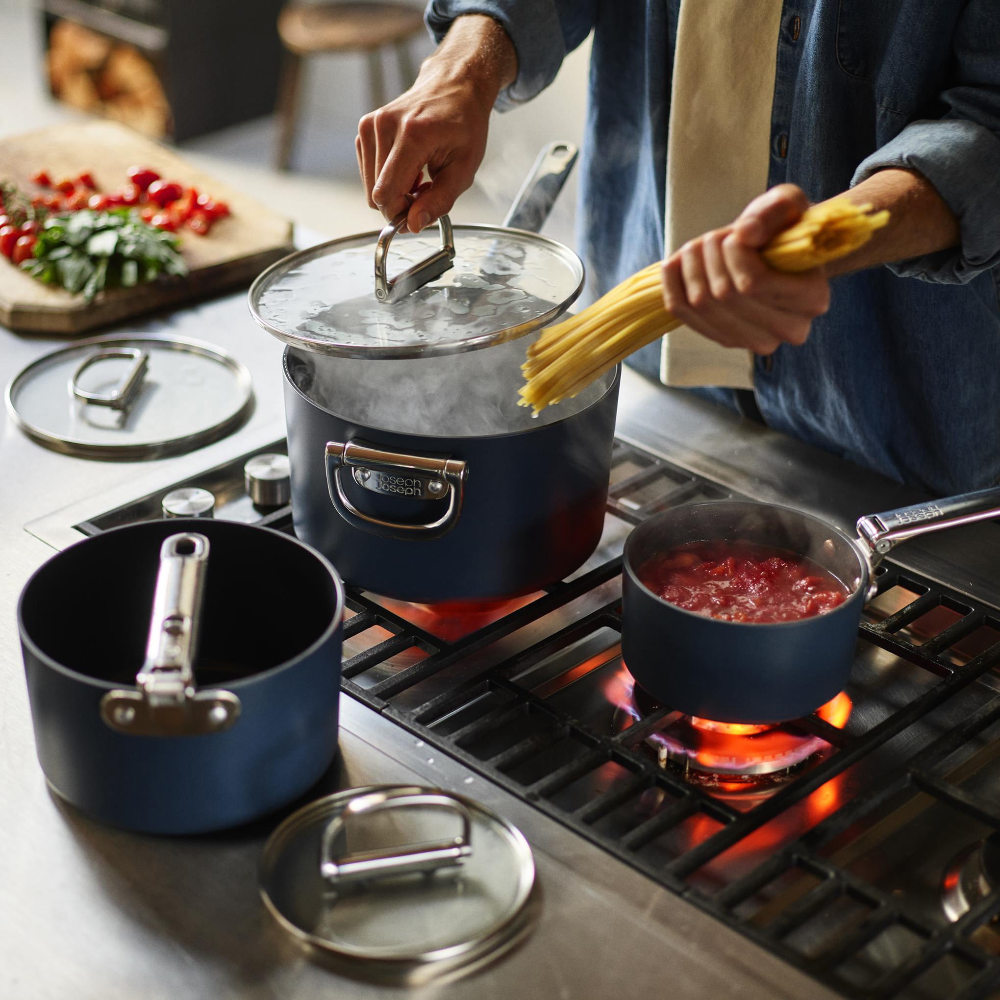 Space Cookware Non-Stick Saucepan with Lid - Compact & Induction Safe