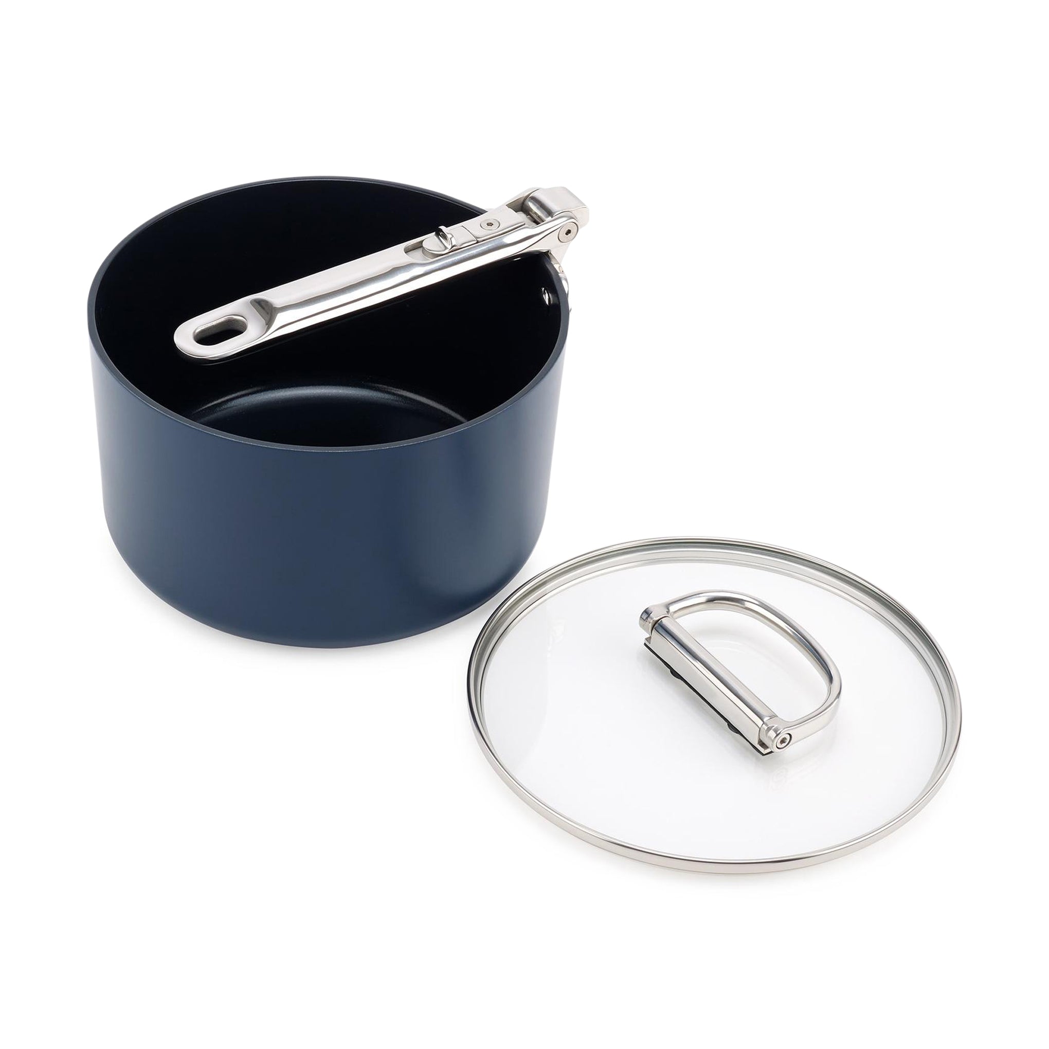 Space Cookware Non-Stick Saucepan with Lid - Compact & Induction Safe