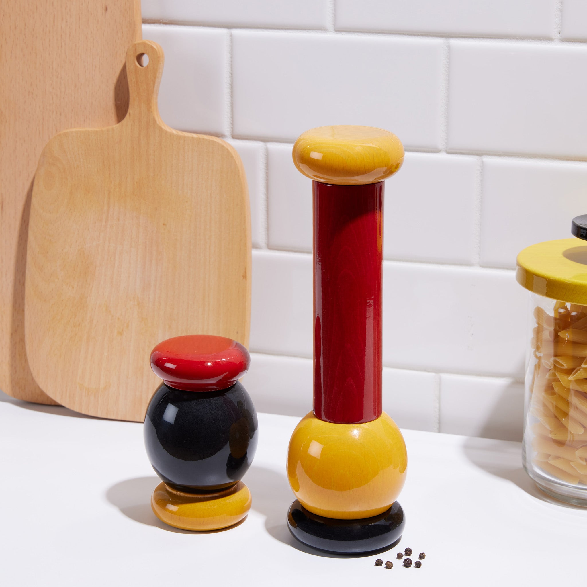 Ettore Sottsass Alessi White Salt & Pepper Grinder - Eco-Friendly Wood