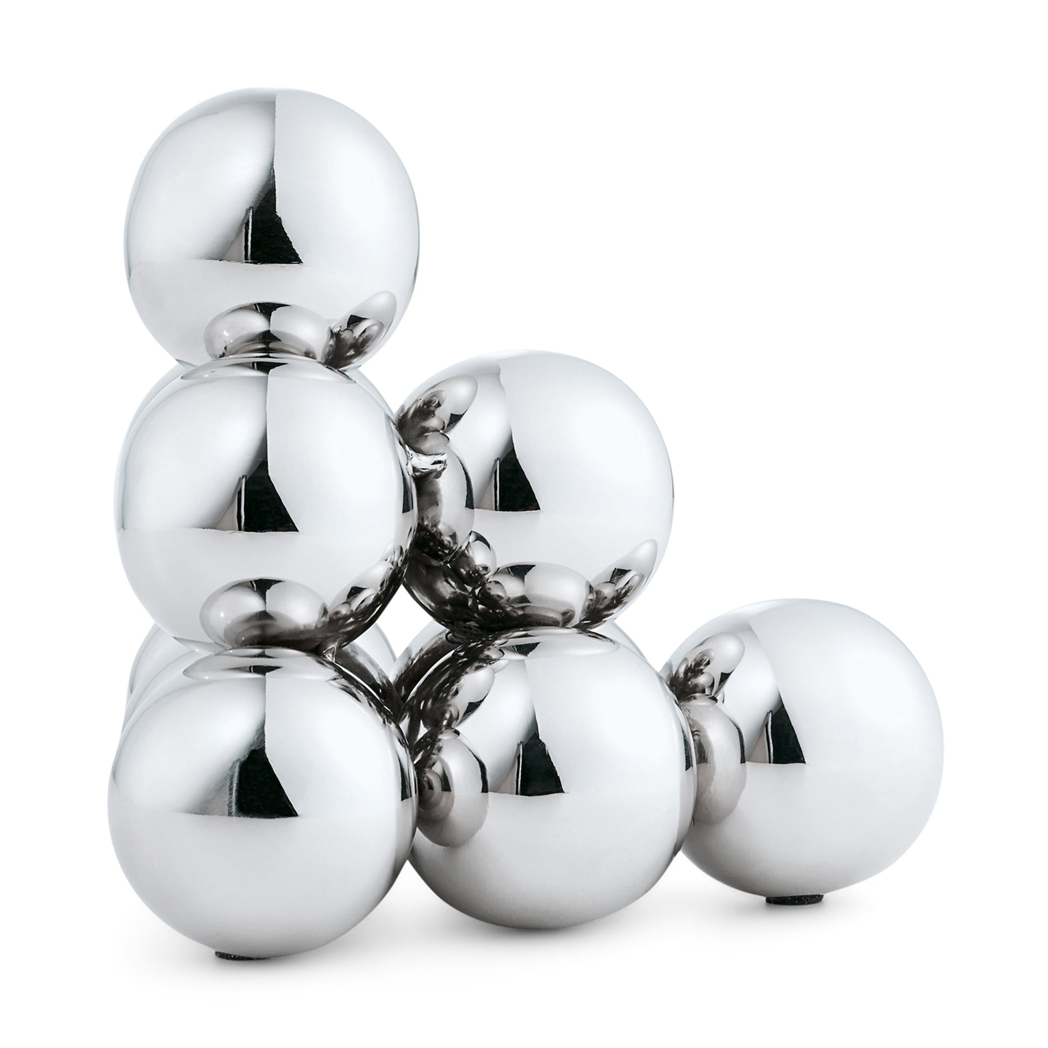Stainless Steel Bubbles Bookend - Polished Silver Ball Design