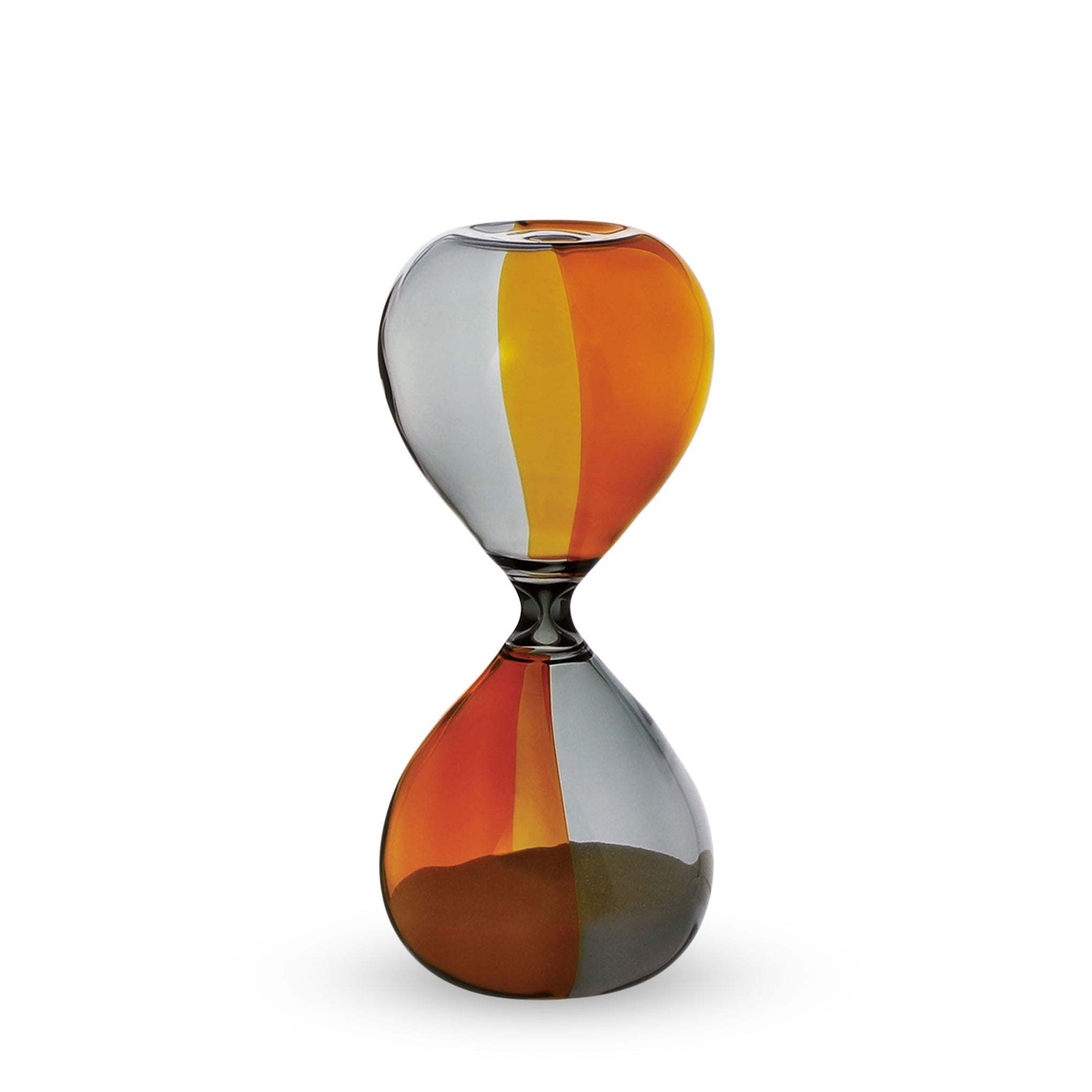 Handcrafted Bicolor Hourglass - Amber & Gray Artisan Timepiece