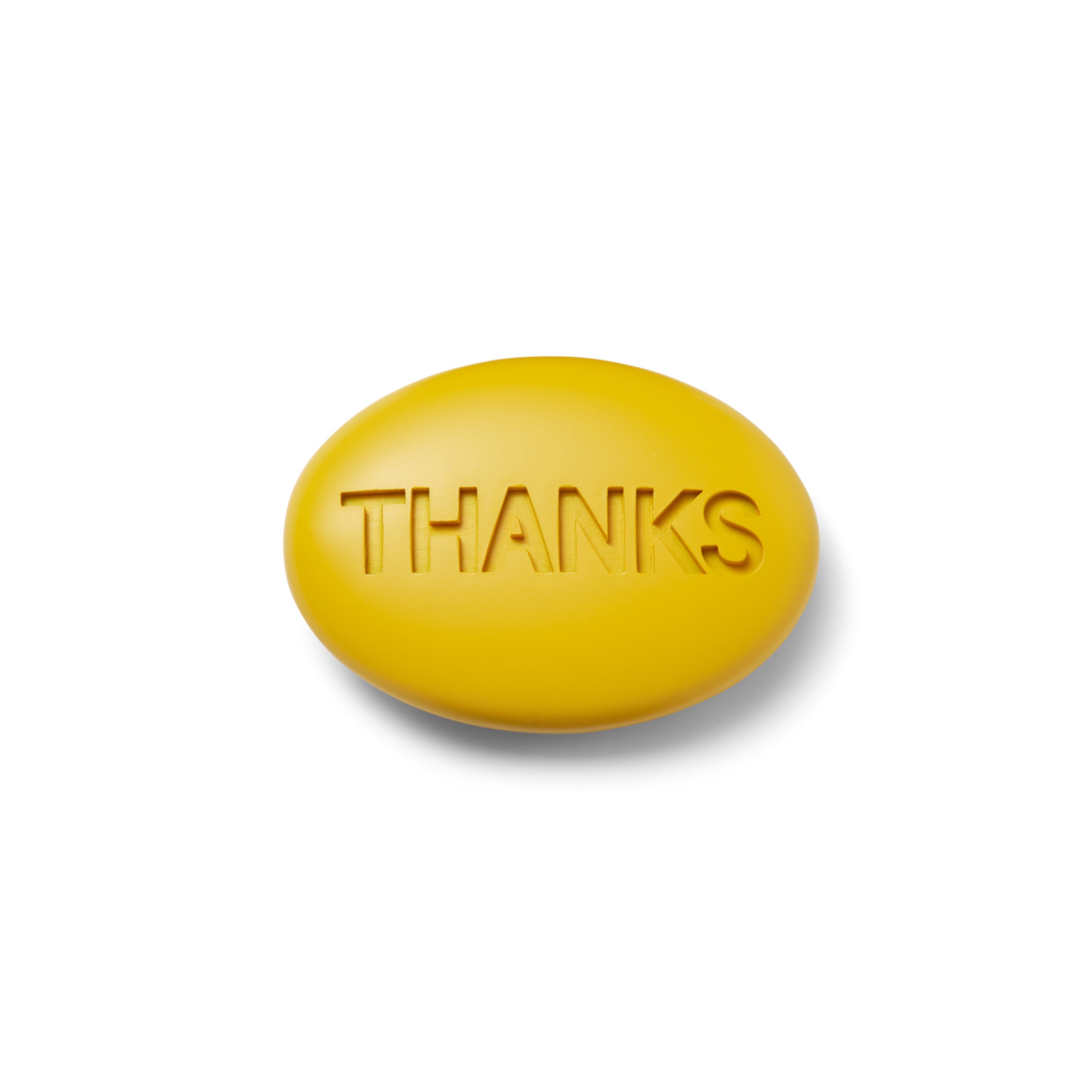 Yellow THANKS Token by Allan McCollum - Gratitude Gift Art