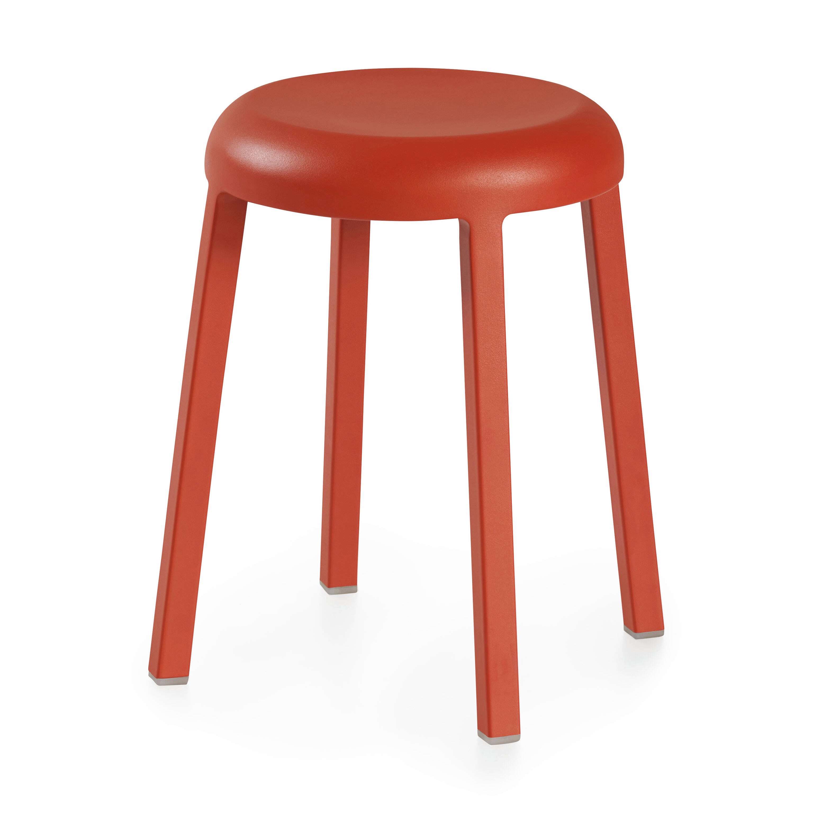 Emeco Za Stool - Recycled Aluminum Bar Stool, Coral Orange