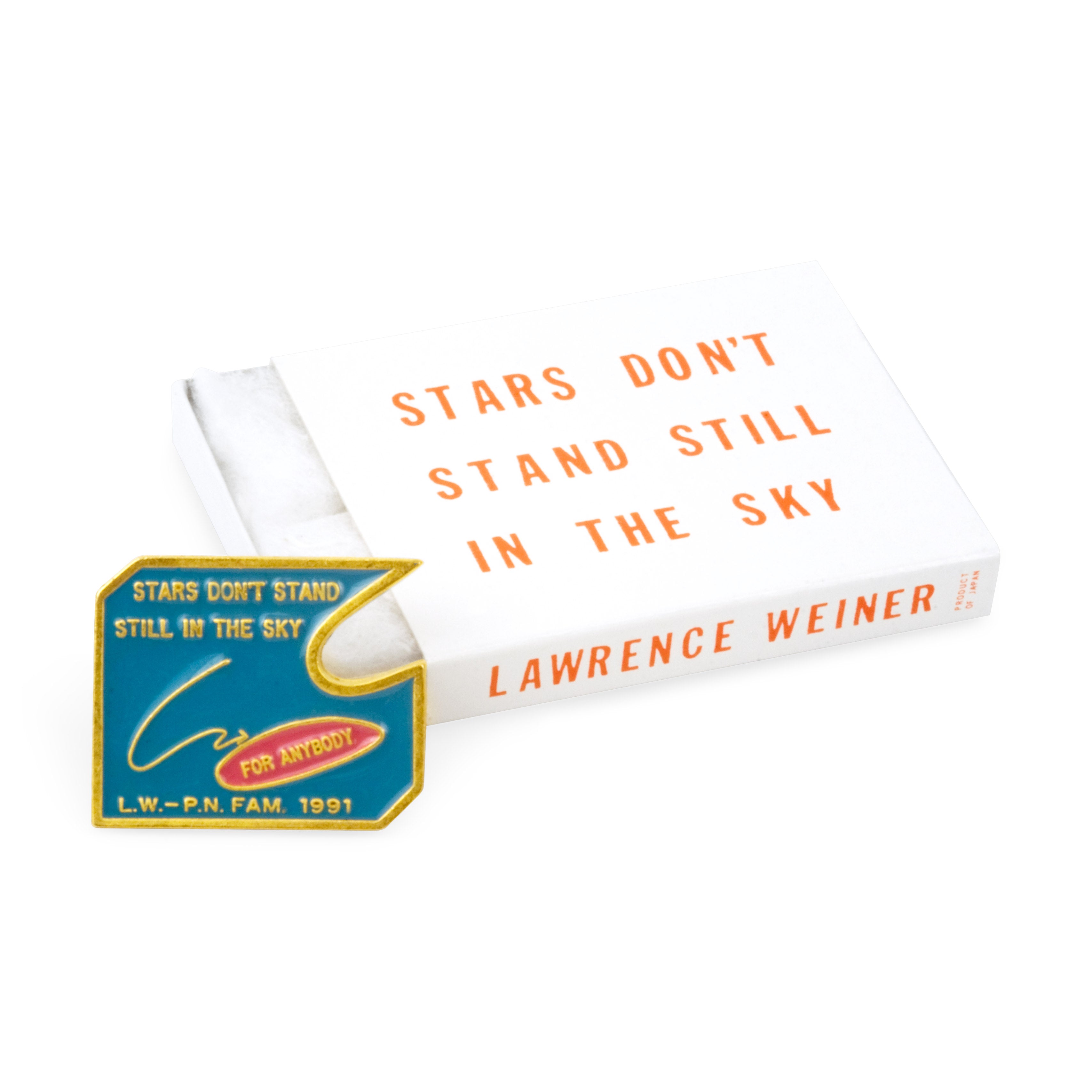 Lawrence Weiner Stars Don't Stand Still Enamel Pin - Conceptual Art Lapel Pin