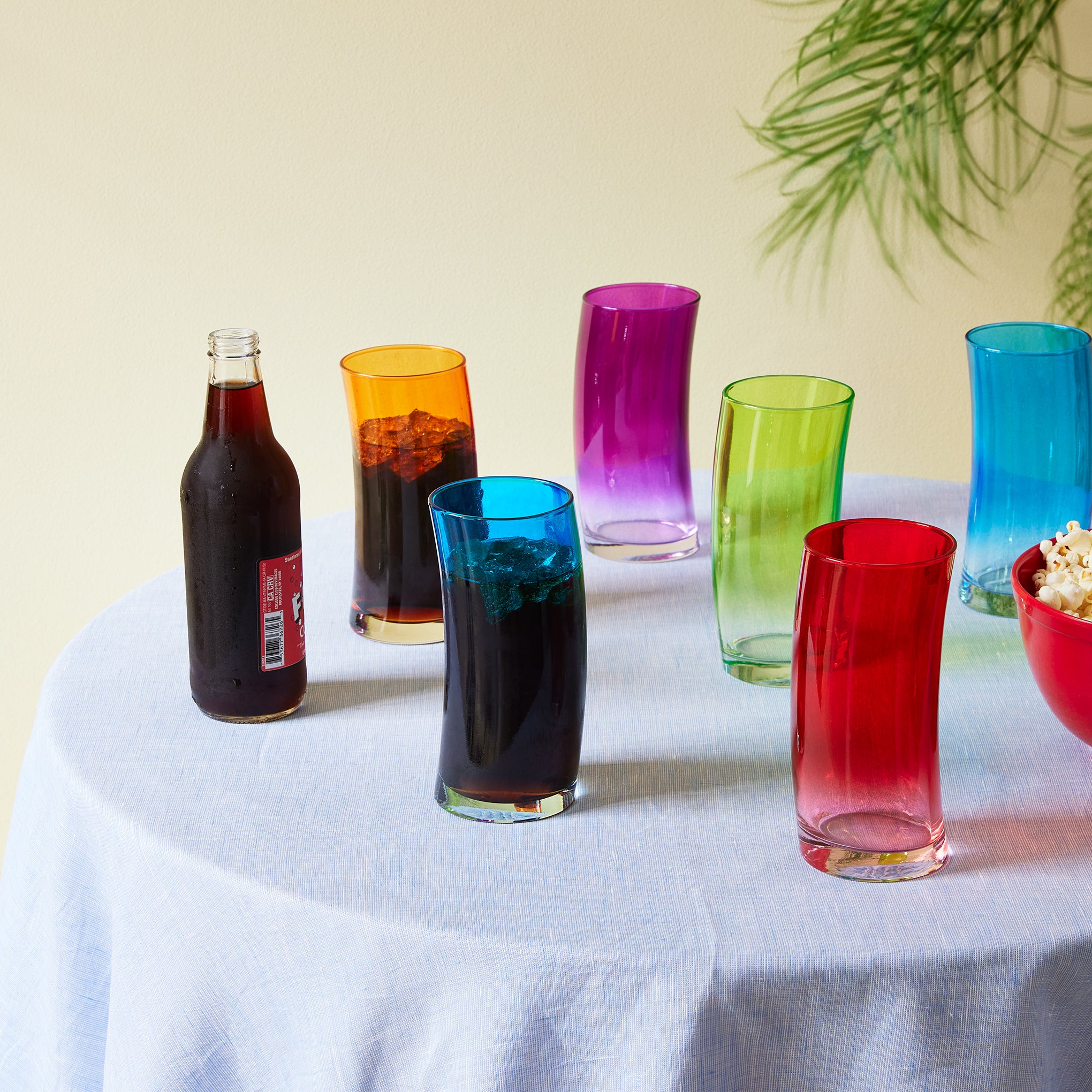 MoMA Swing Tumblers - Set of 6 Colorful Blown Glass Cups