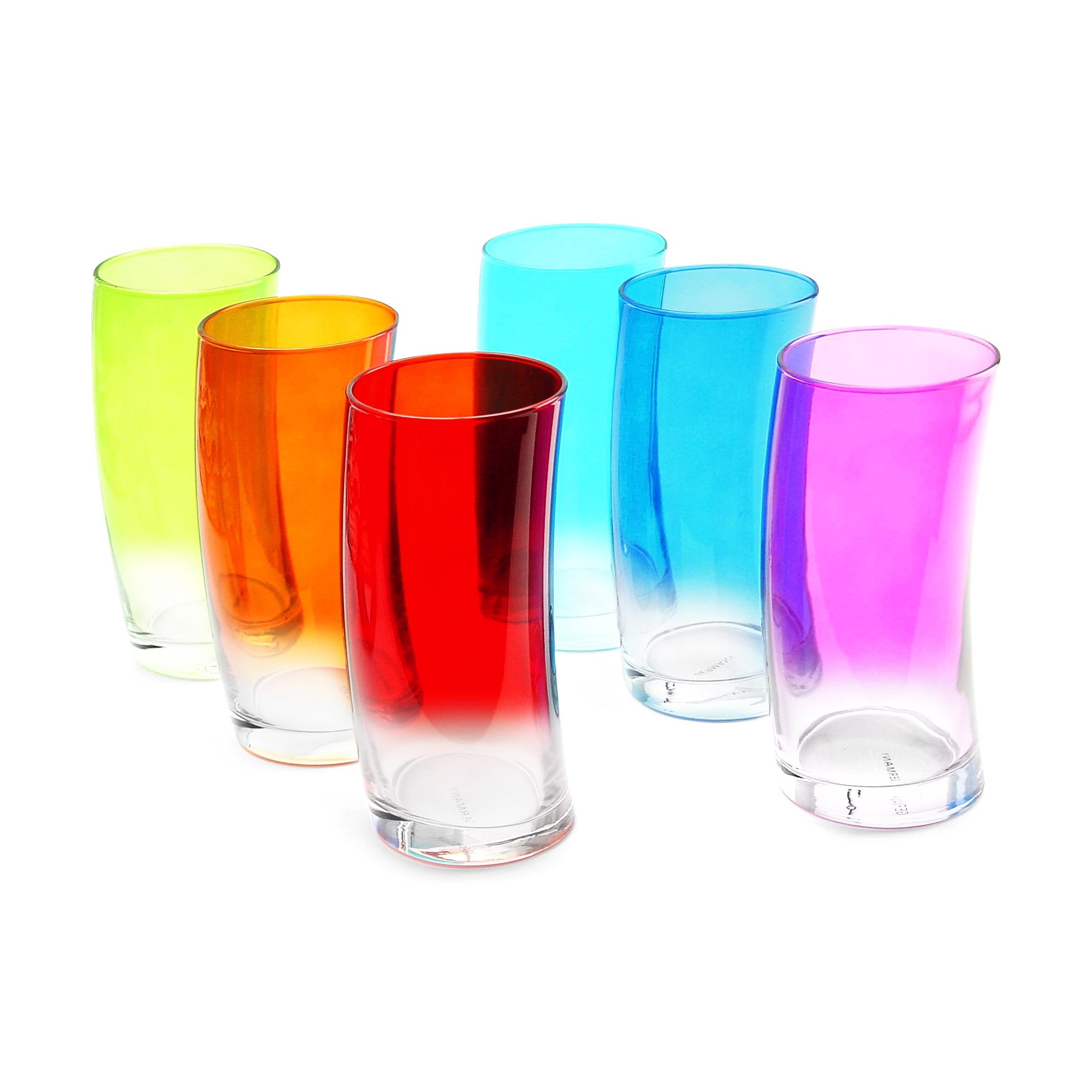 MoMA Swing Tumblers - Set of 6 Colorful Blown Glass Cups