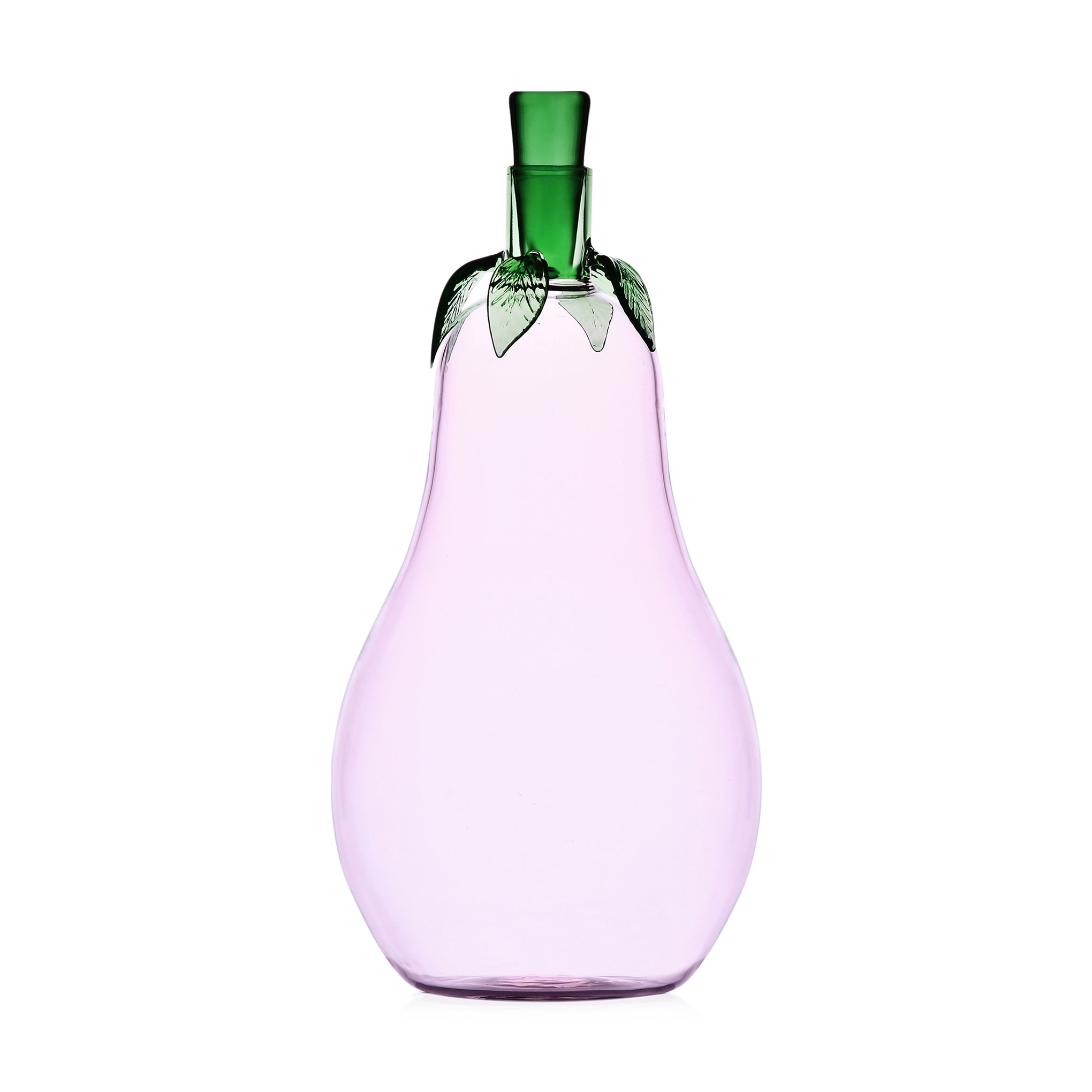 Handmade Italian Glass Eggplant Bottle with Stopper