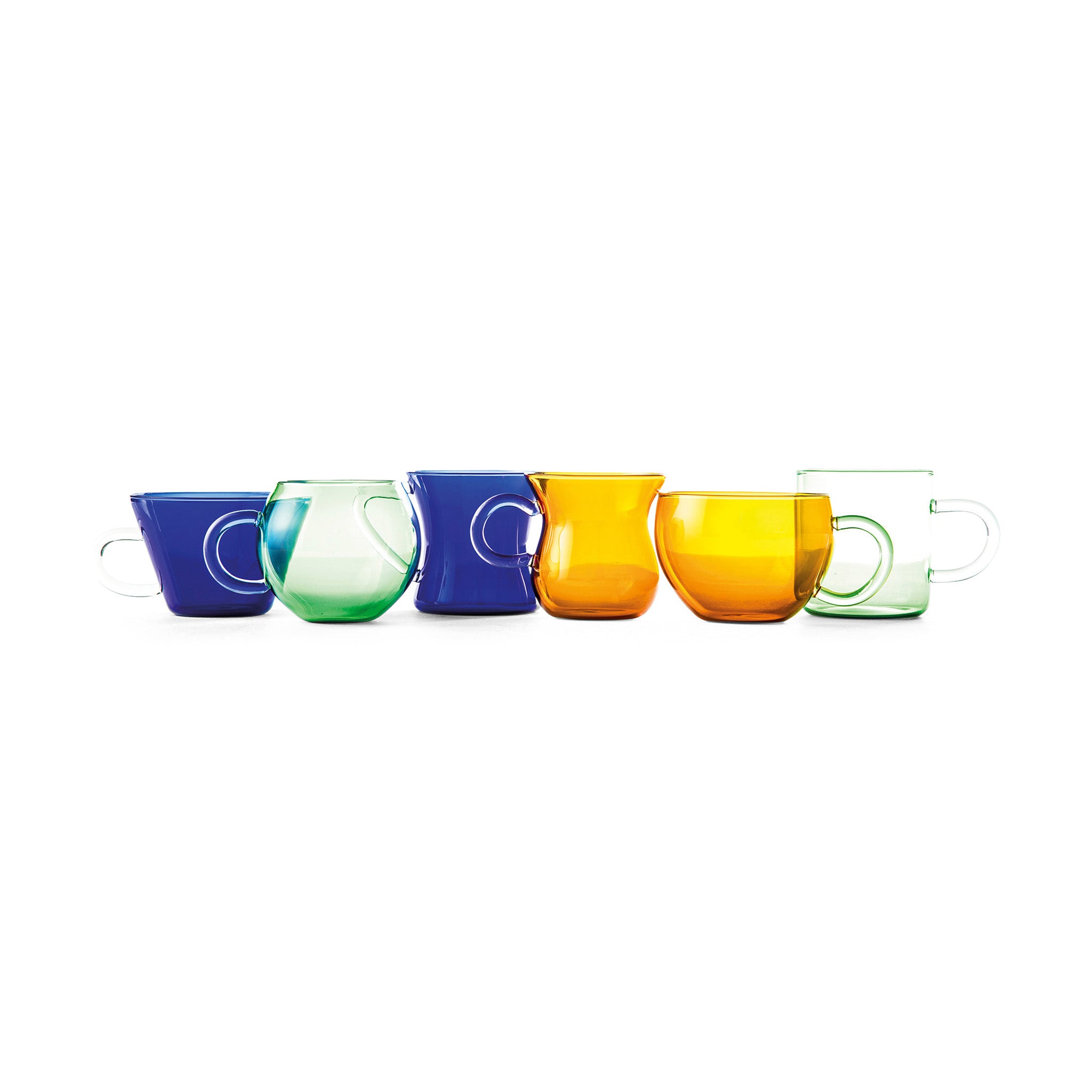 MoMA Hand-Blown Borosilicate Glass Tea Cups - Set of 6