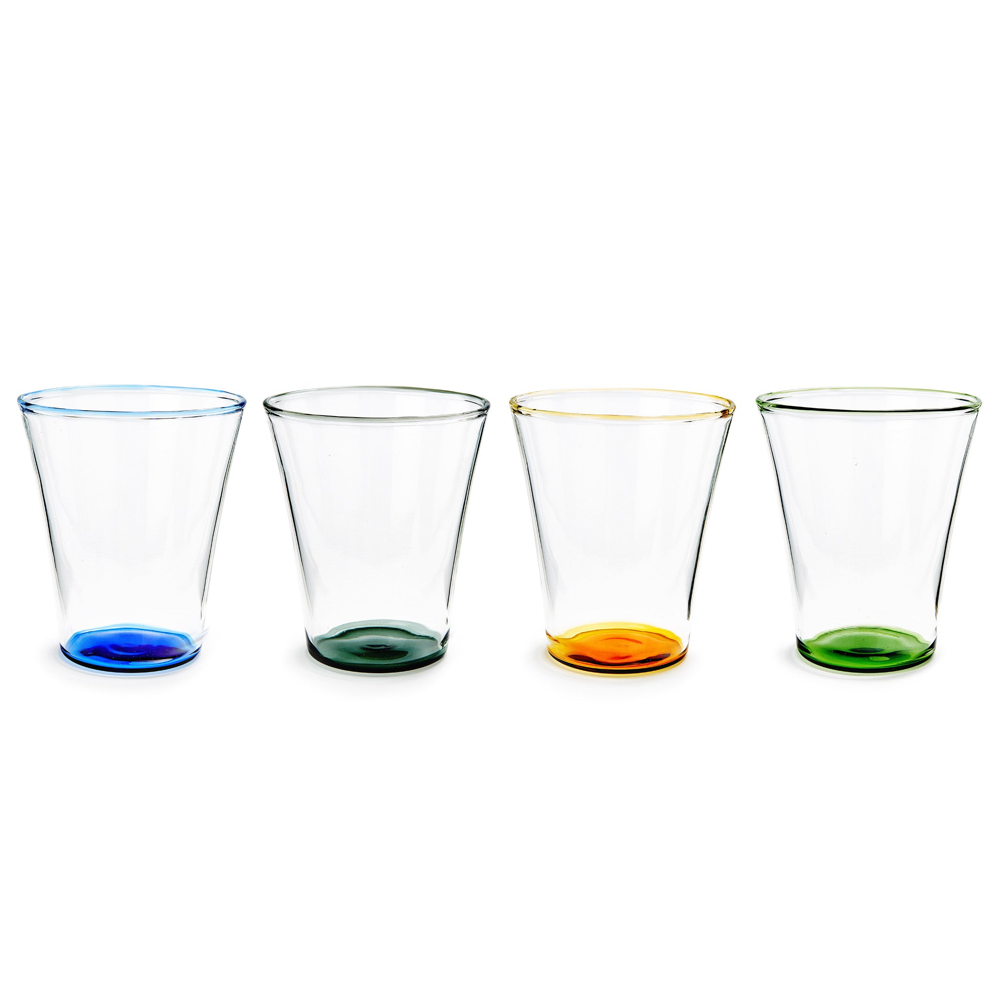 MoMA Color Accent Drinking Glasses - Set of 4 Short Tumblers