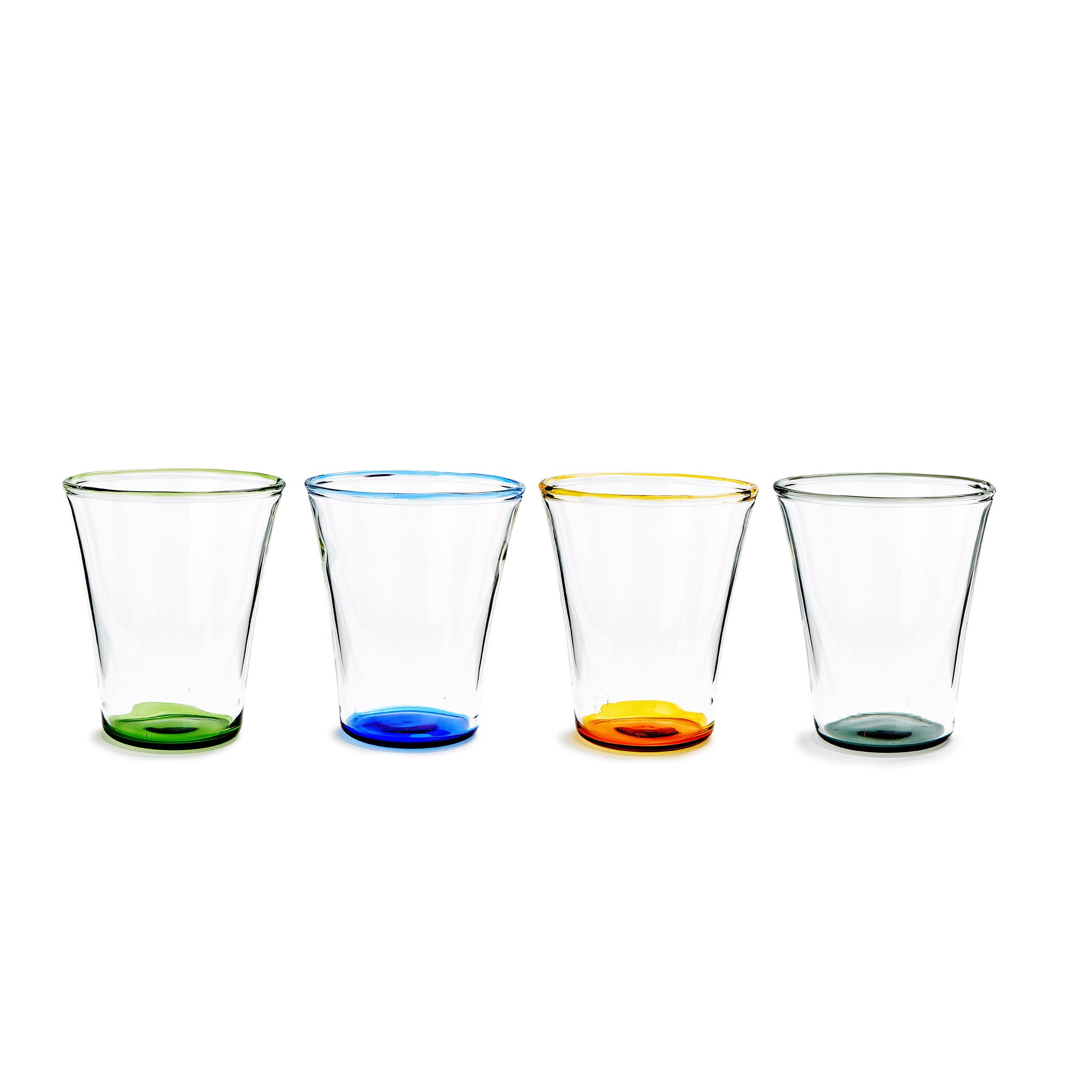 MoMA Color Accent Drinking Glasses - Set of 4 Short Tumblers