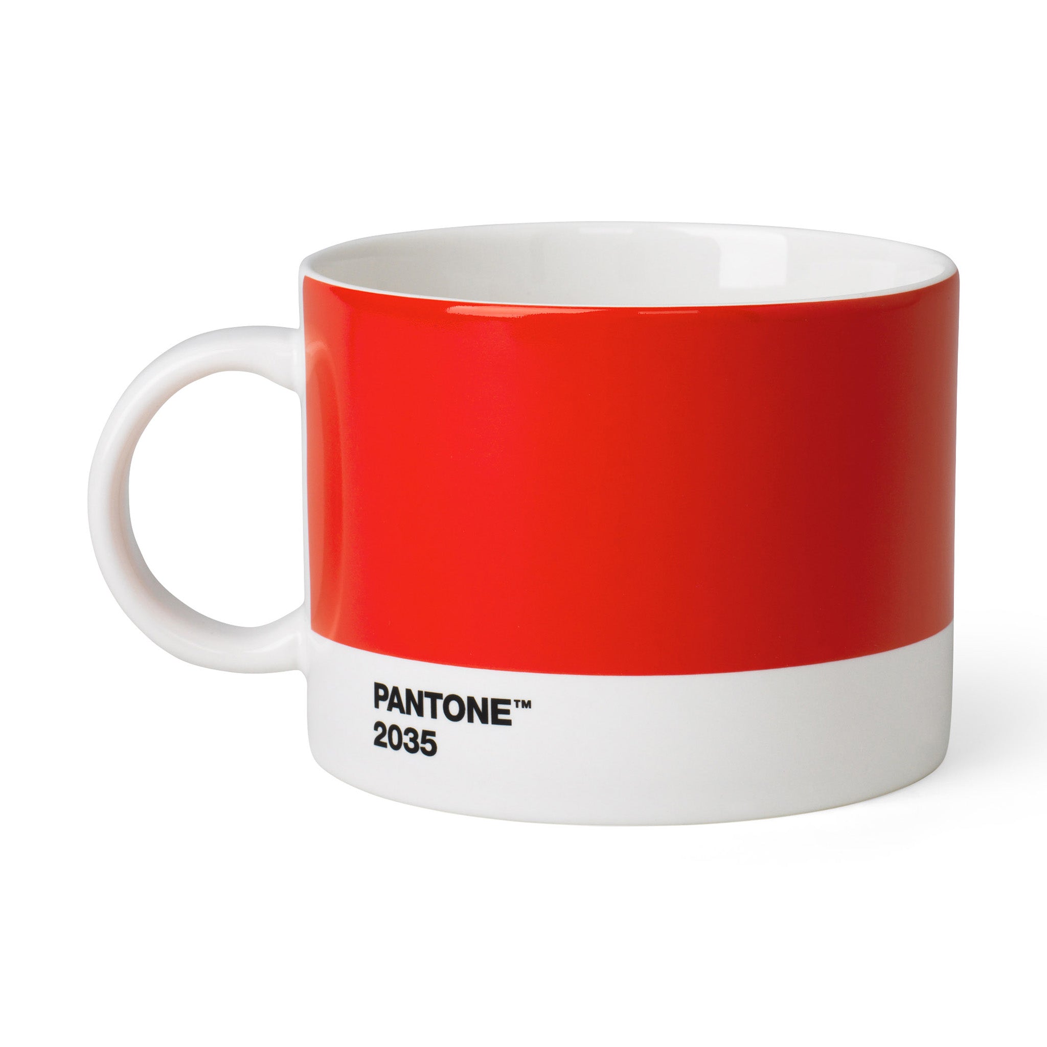 Pantone Red Wide Tea Cup - 16oz Fine China Cup for Tea & Soup