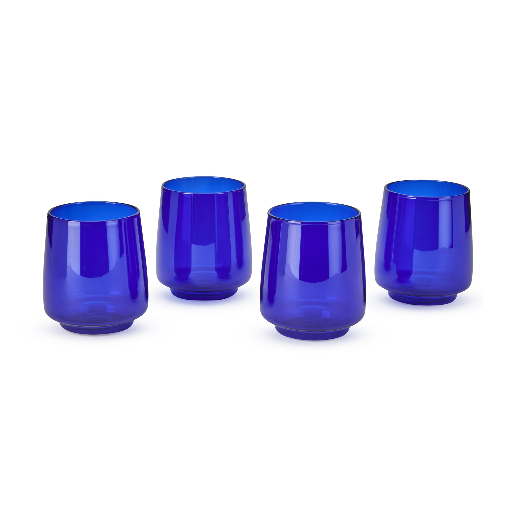 Midnight Blue Glass Tumblers - Set of 4 - Heat-Resistant Drinkware
