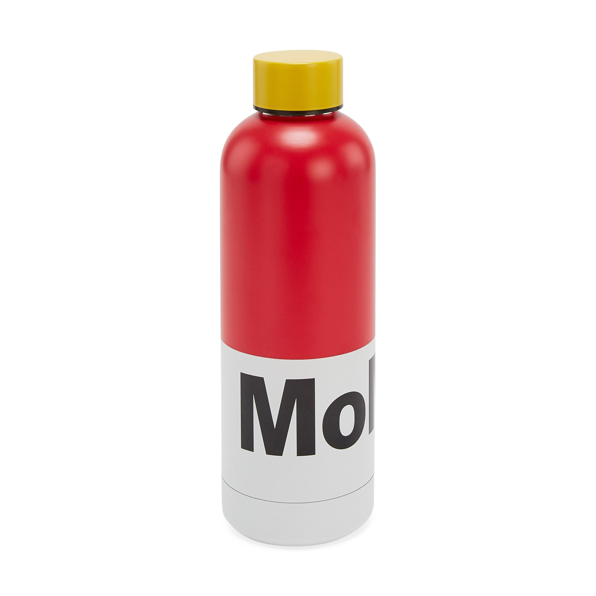 MoMA Stainless Steel Water Bottle - 17oz, Red/Yellow, Insulated
