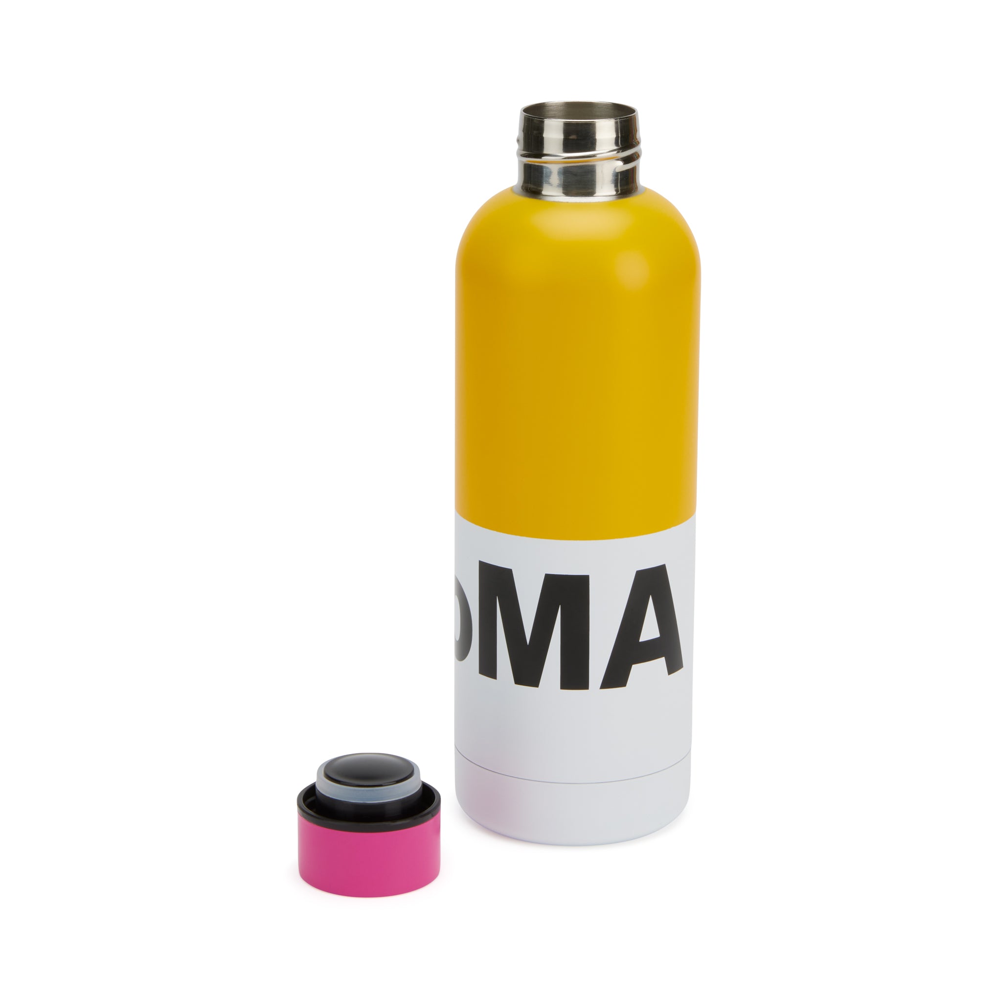 MoMA Stainless Steel Water Bottle - Pink & Yellow, 17oz, Insulated