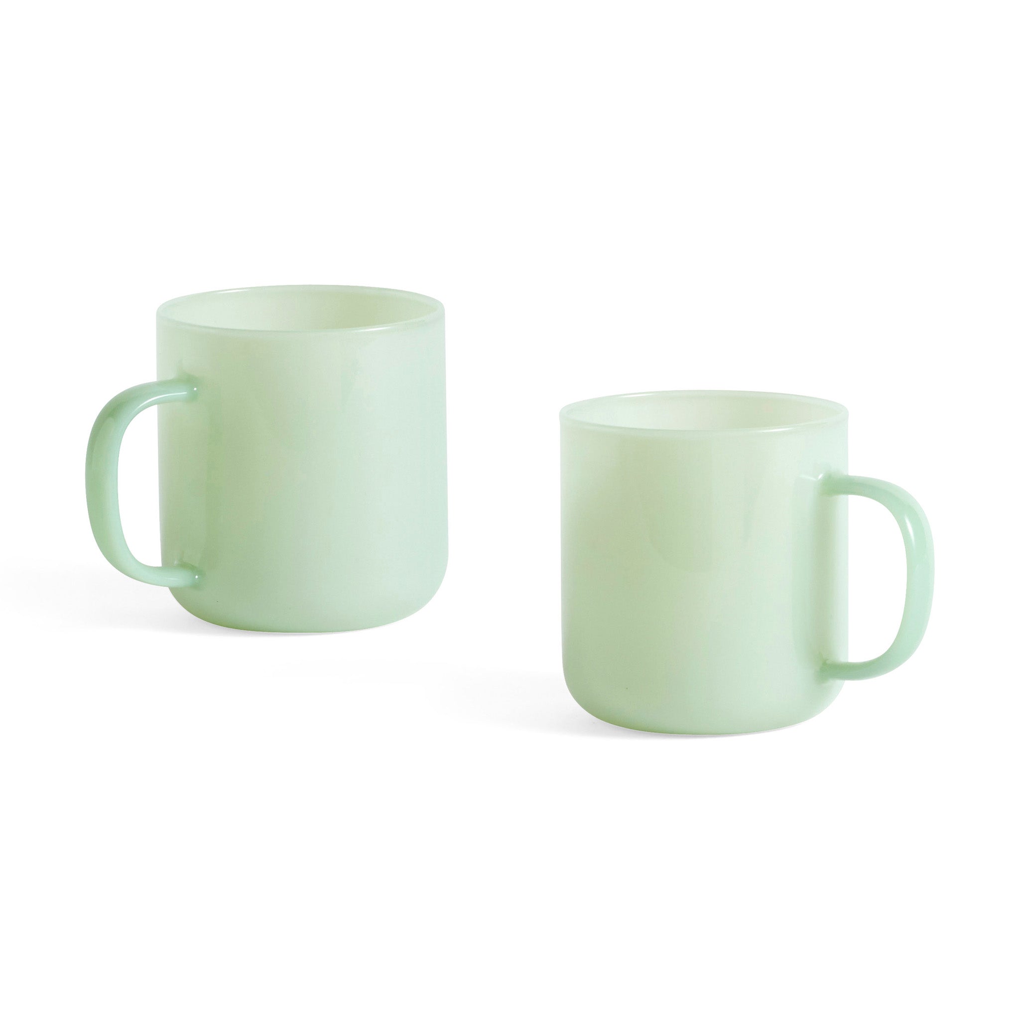 HAY Glass Coffee Mugs Set of 2 - Grey & Pink - Dishwasher Safe