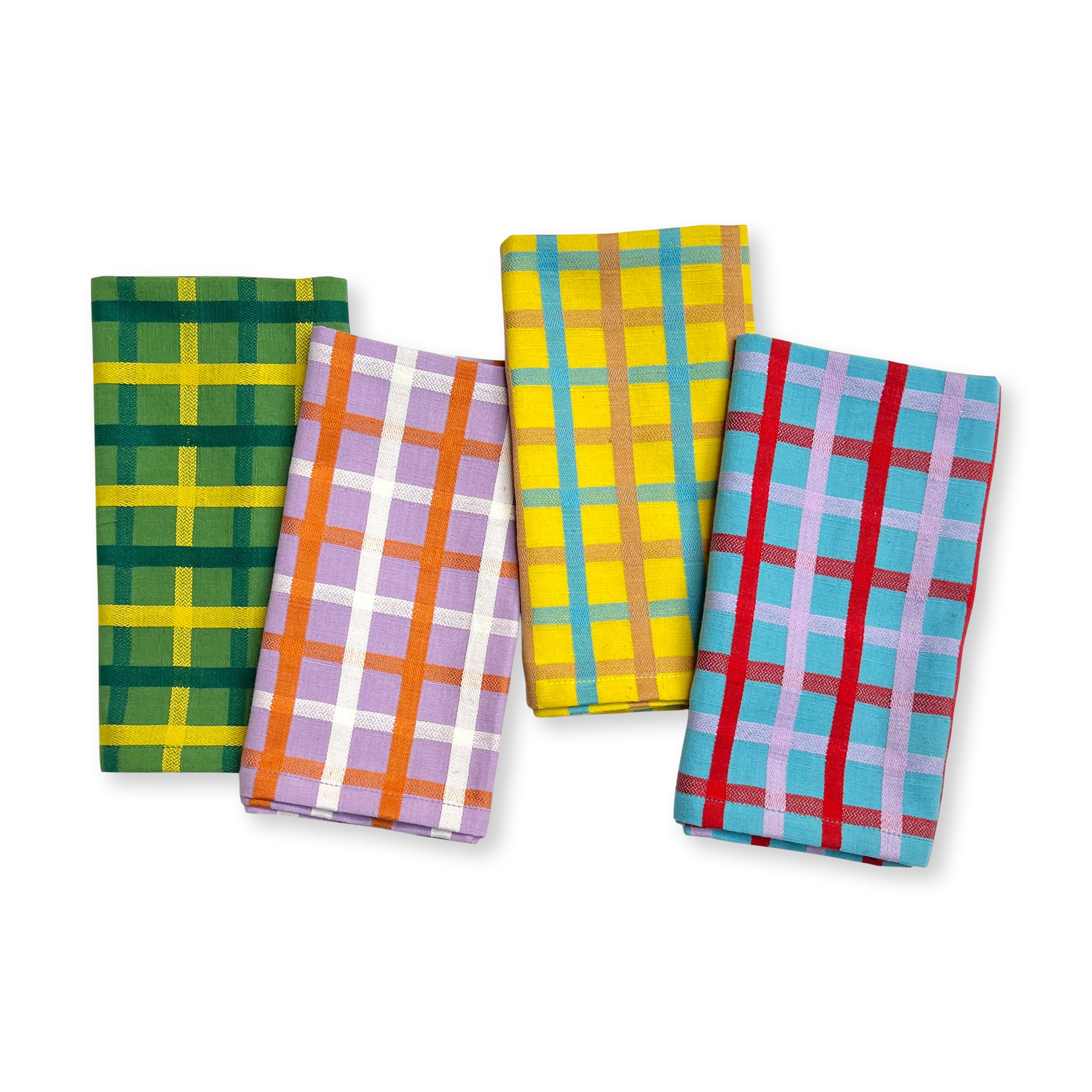 Dusen Dusen Colorful Plaid Cotton Napkins - Set of 4