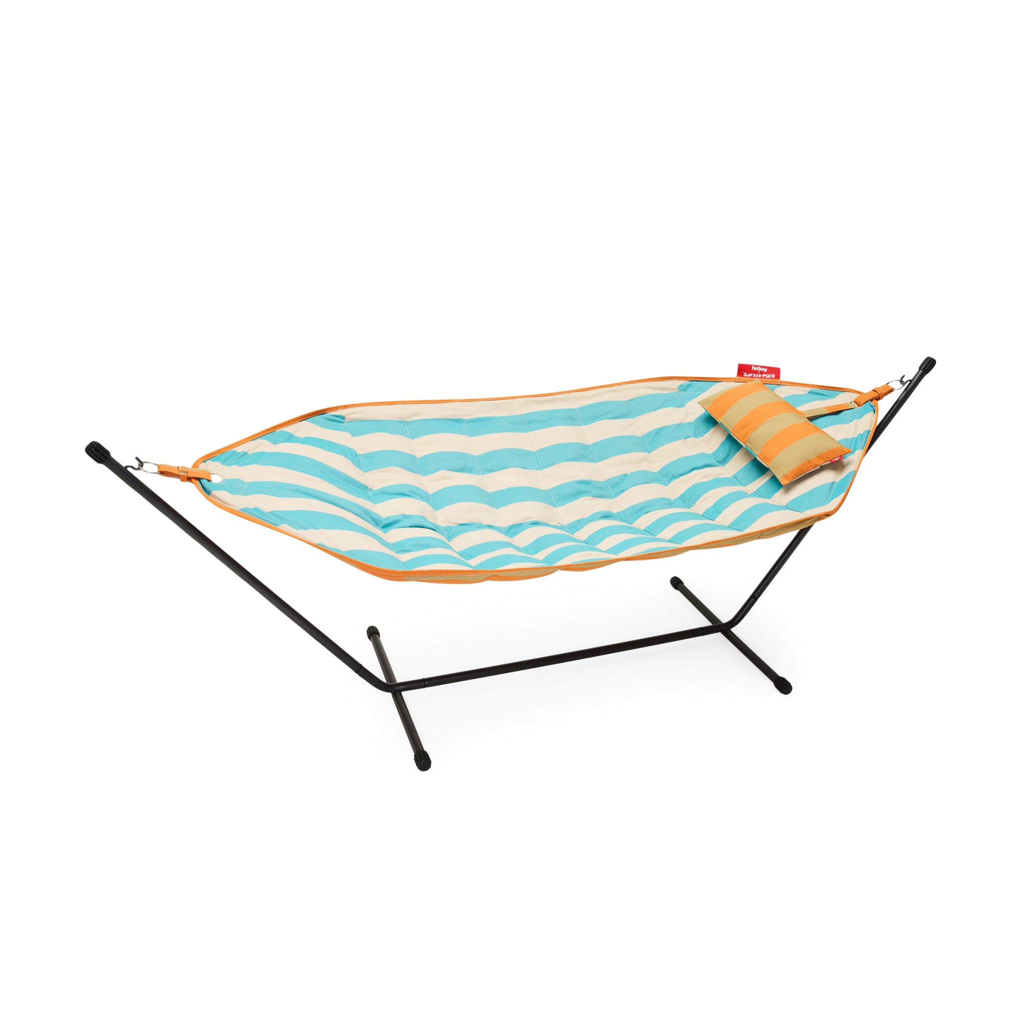 Fatboy Dusen Dusen Striped Hammock with Steel Frame - Indoor & Outdoor Use