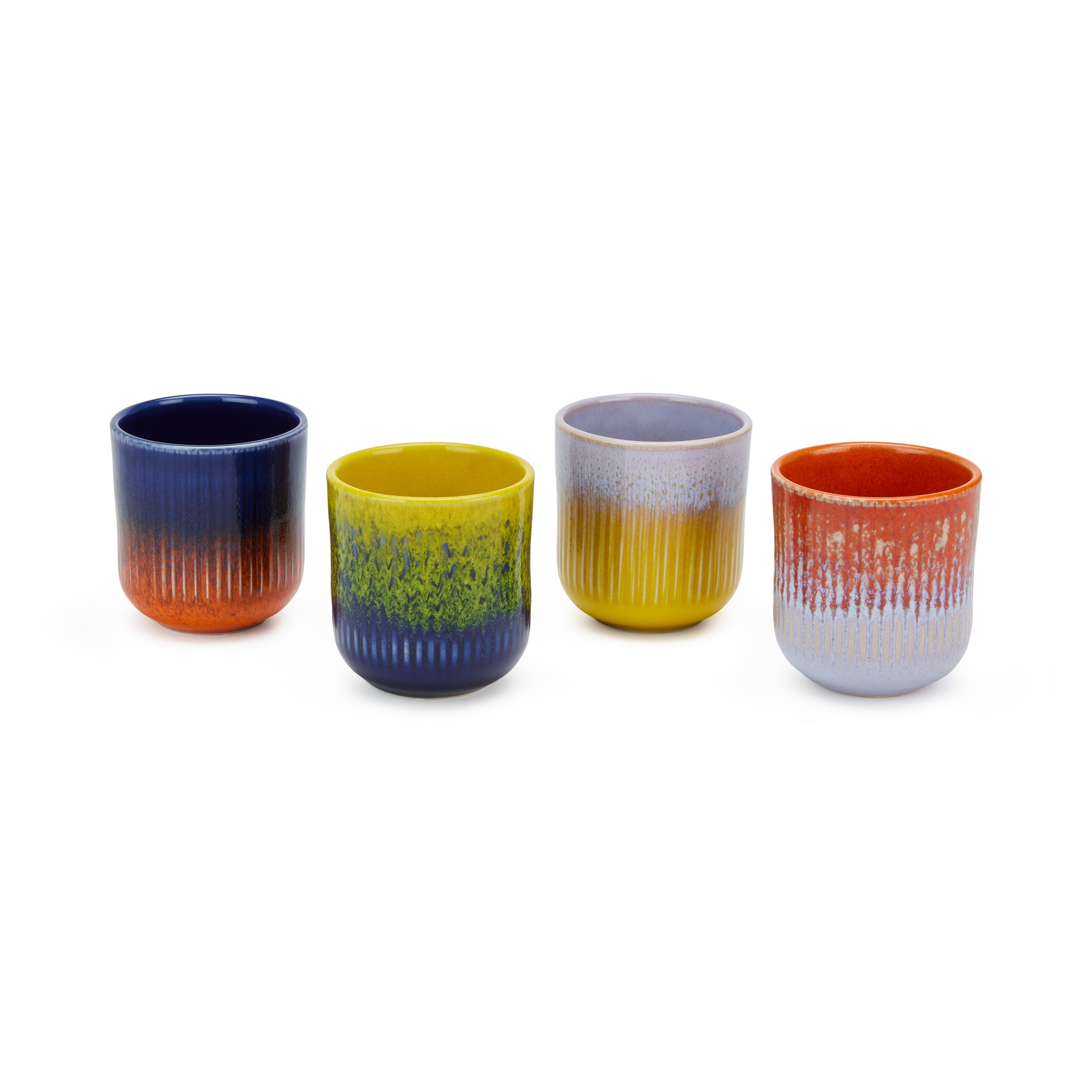 Handcrafted Portuguese Ceramic Tumblers - Set of 4 Ombre Glaze