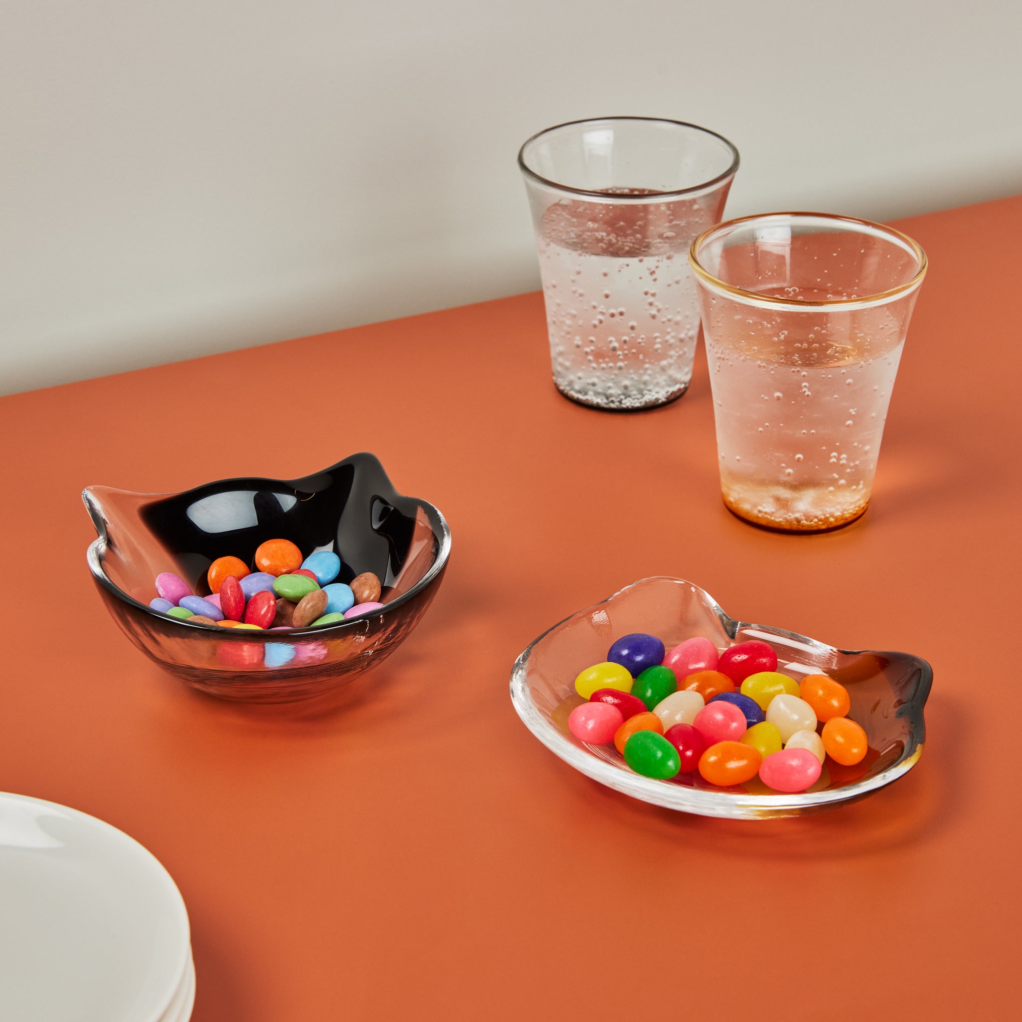 MoMA Handmade Glass Cat Dish - Brown Ceramic Pet Snack Bowl