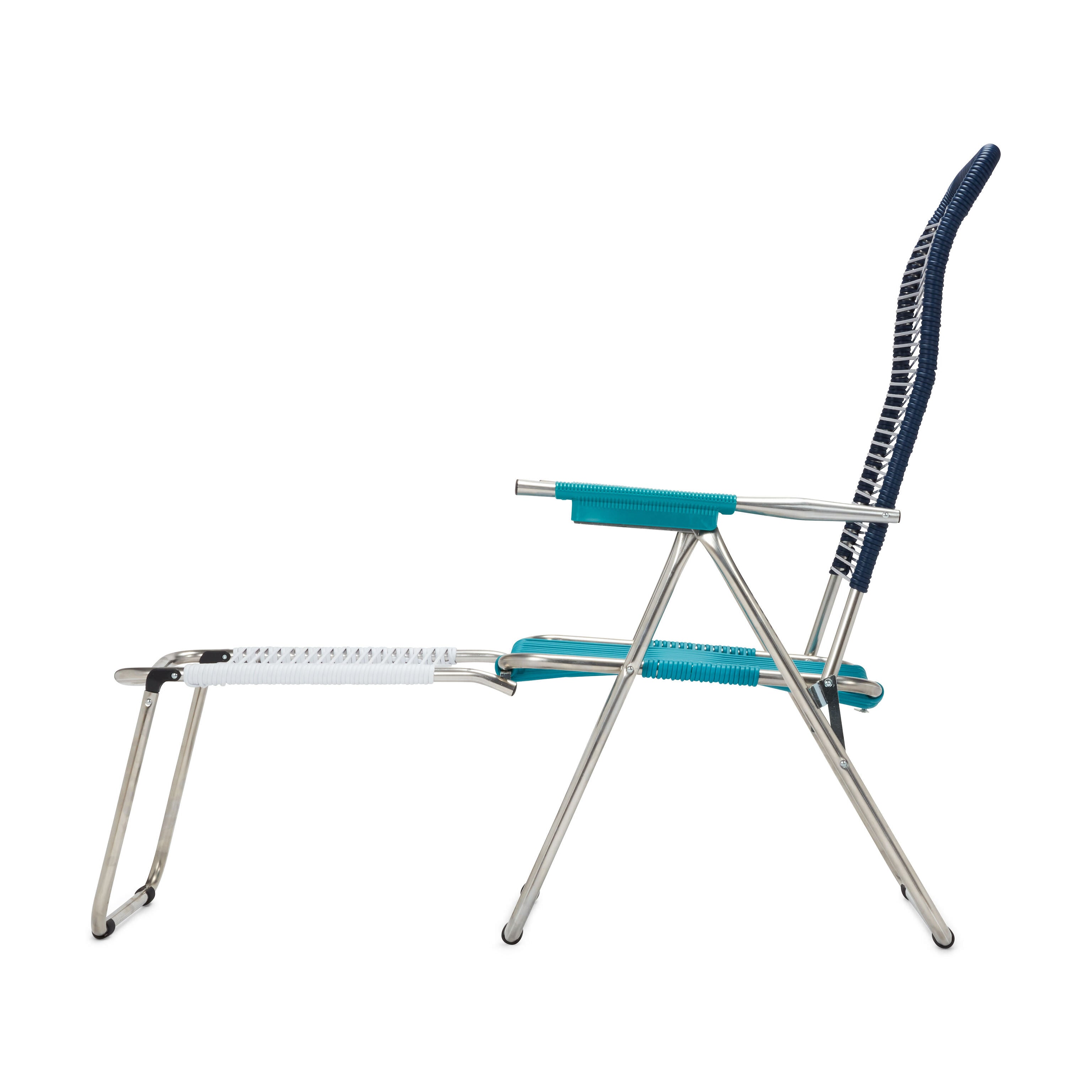 Spaghetti Outdoor Lounge Chair - Foldable Aluminum Frame, Adjustable Backrest