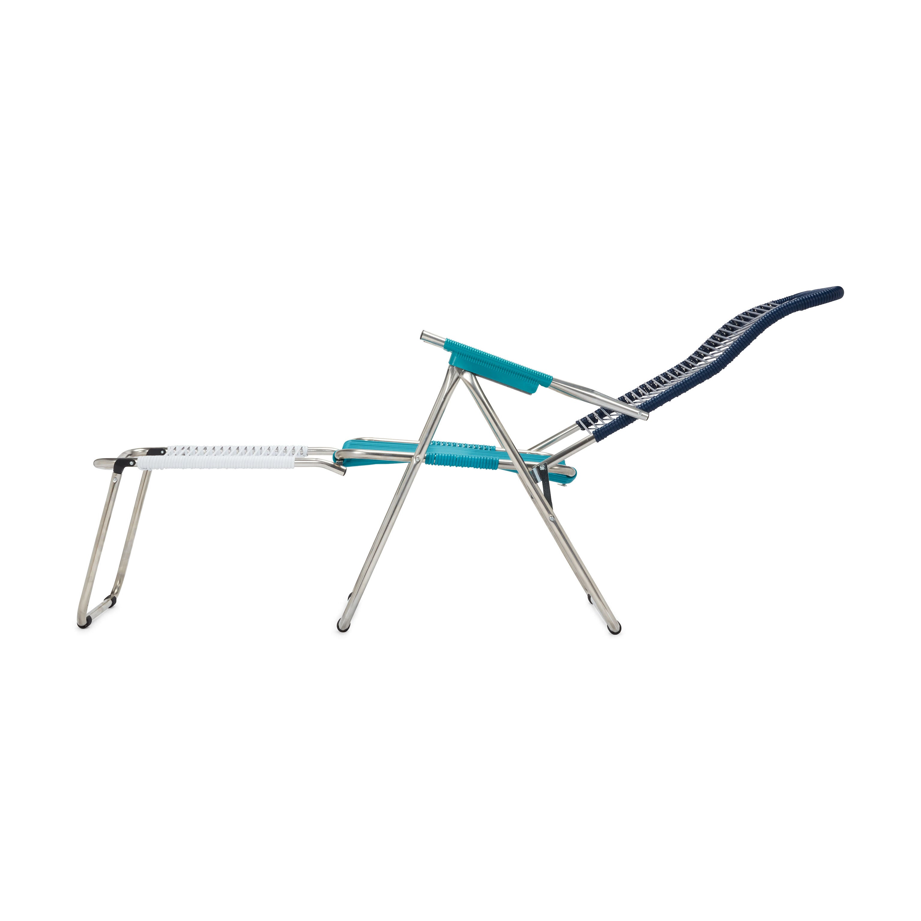 Spaghetti Outdoor Lounge Chair - Foldable Aluminum Frame, Adjustable Backrest
