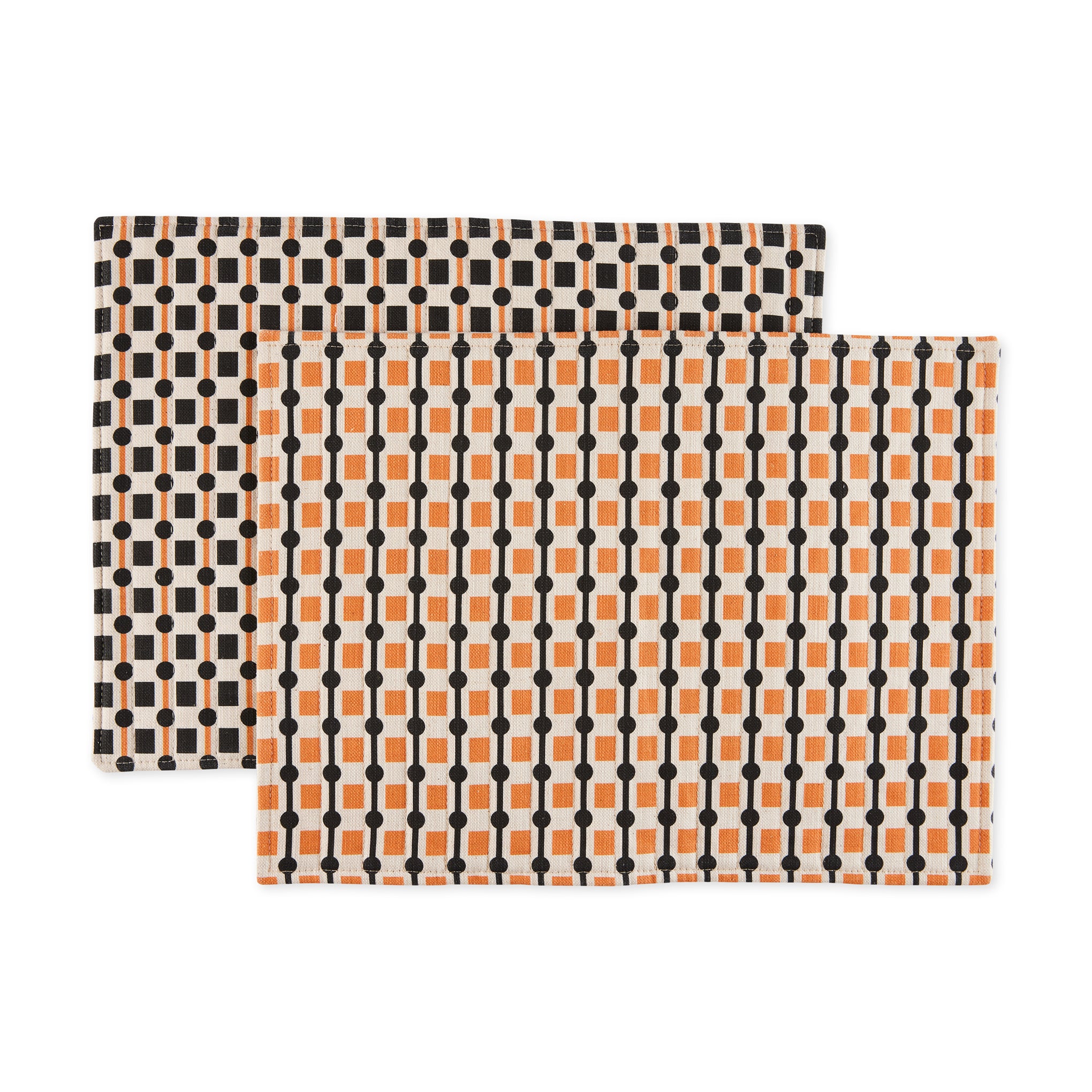 Handmade Geometric Cotton Linen Placemats - Set of 2 - MoMA Exclusive