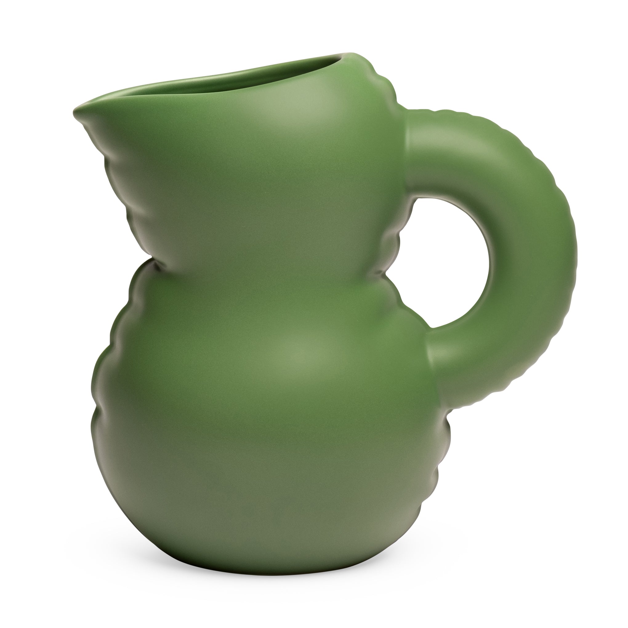 Emily Ceramic Carafe - Handmade Green Vase for Water or Flowers