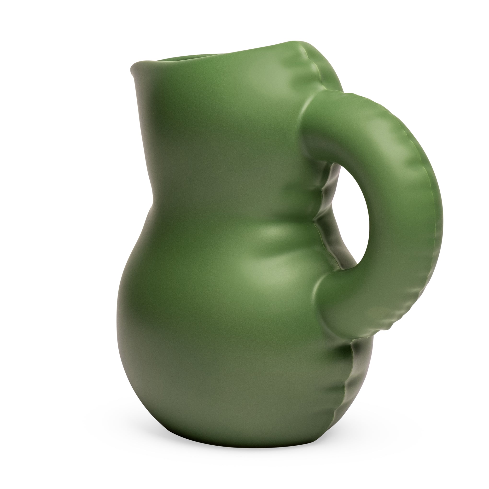 Emily Ceramic Carafe - Handmade Green Vase for Water or Flowers