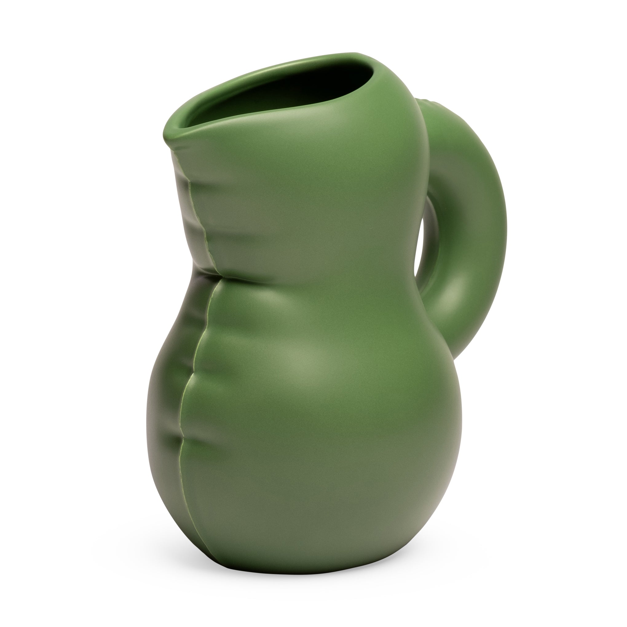 Emily Ceramic Carafe - Handmade Green Vase for Water or Flowers